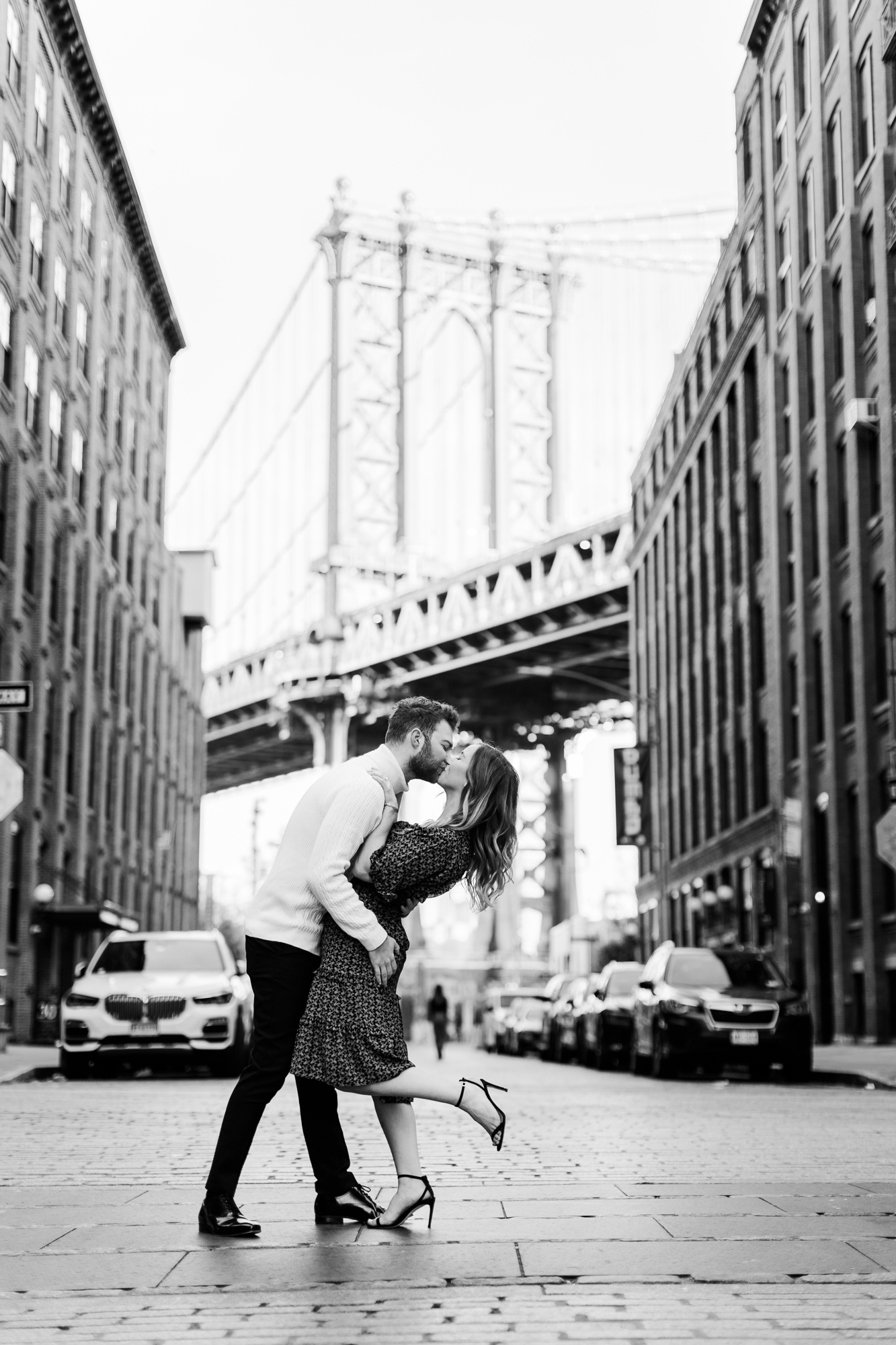 Romantic Wintery Brooklyn Bridge Park Engagement Photography