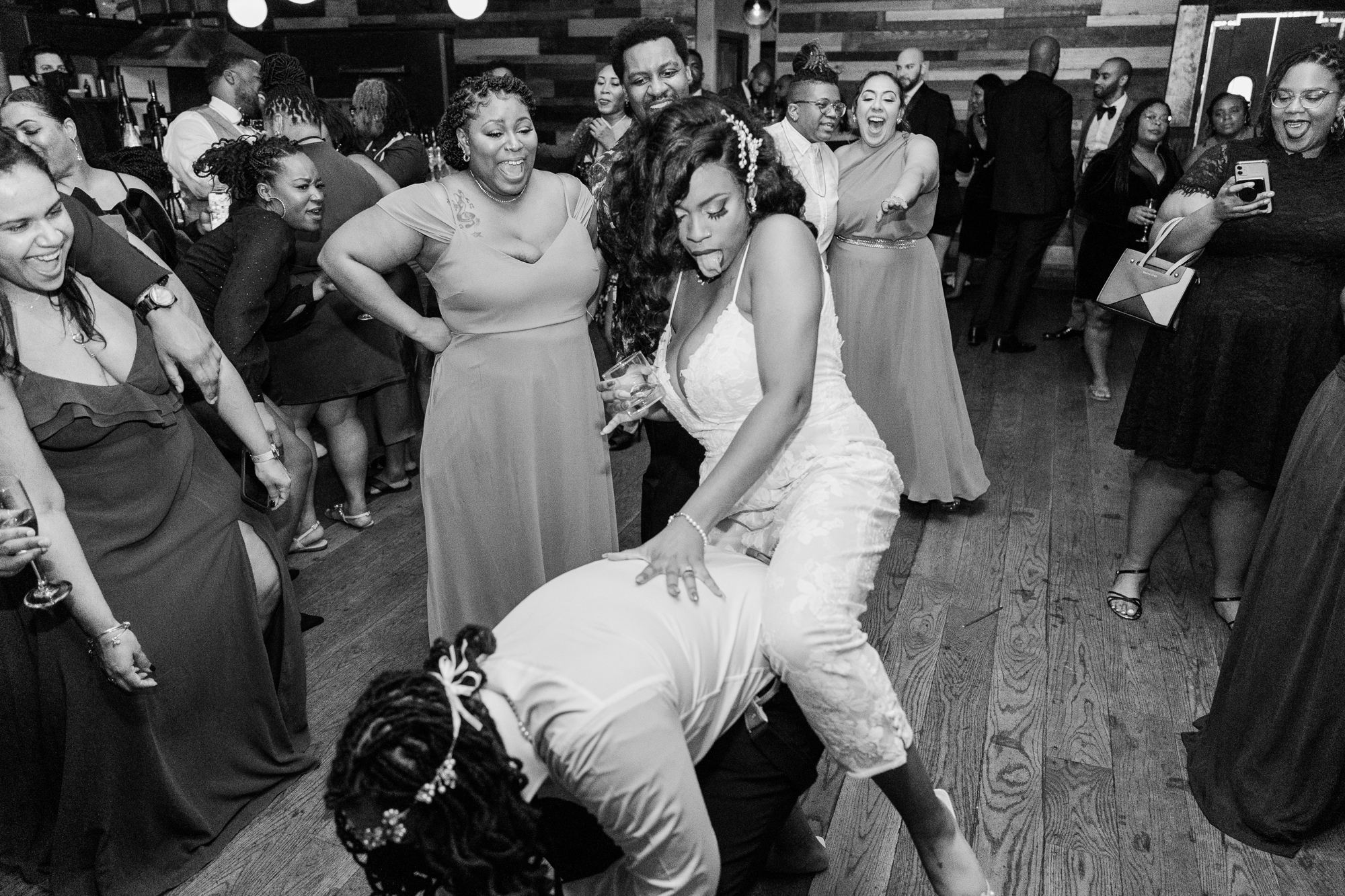 Black and White Autumn LGBT Wedding Photos at The Brooklyn Winery