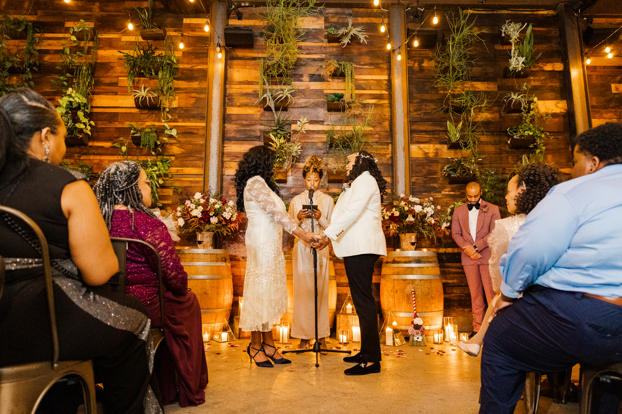 Touching LGBT Brooklyn Winery Wedding Photos in Fall