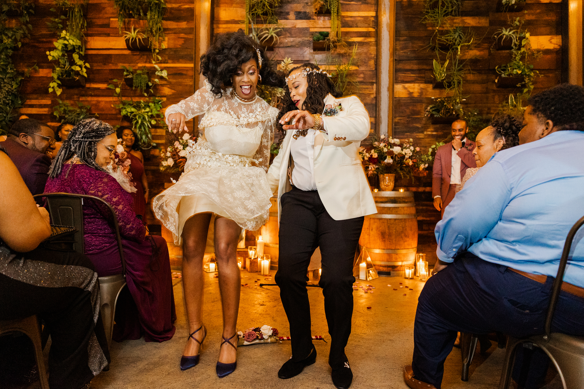 Candid LGBT Brooklyn Winery Wedding Photos in Fall