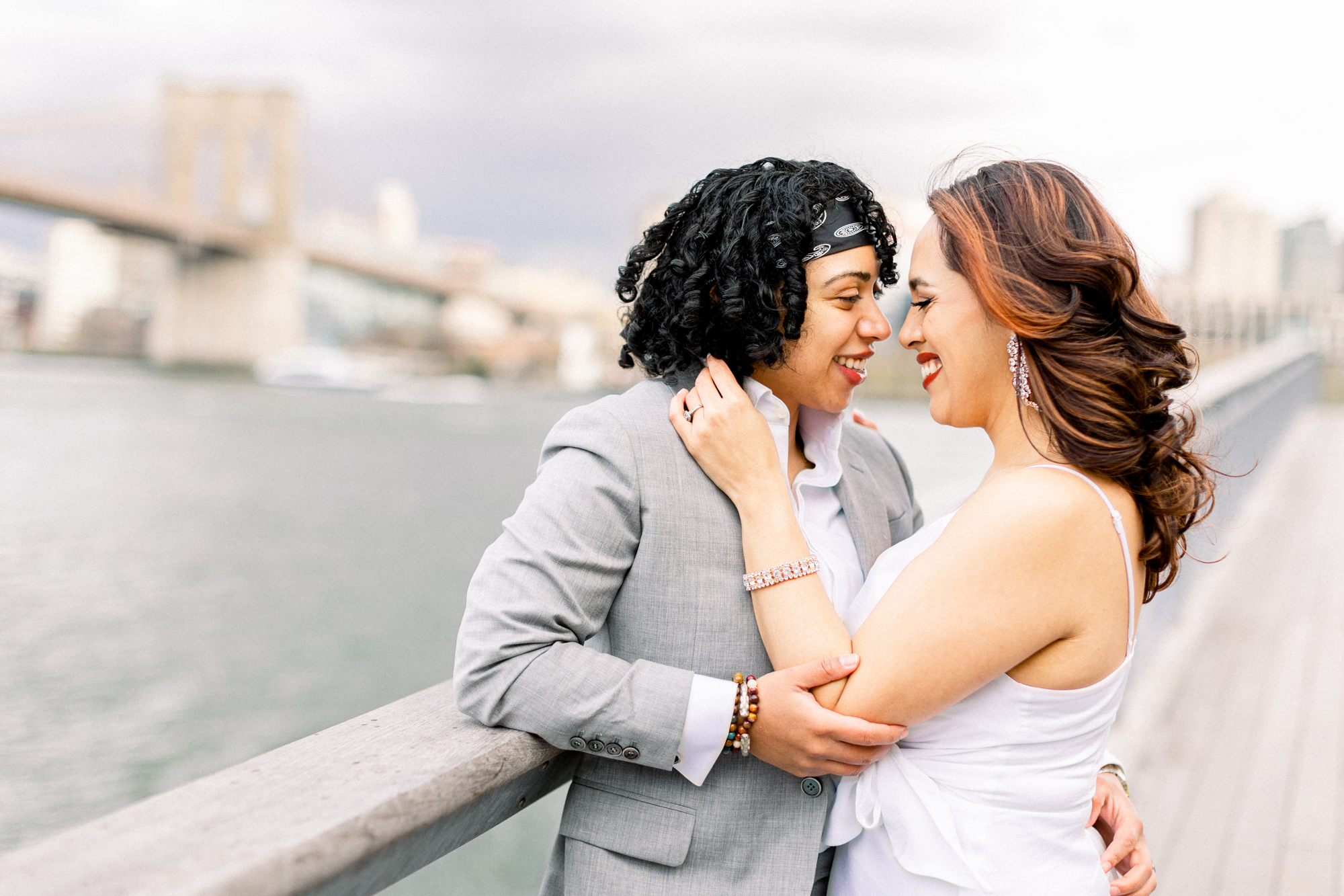 Touching South Street Seaport Engagement Photography