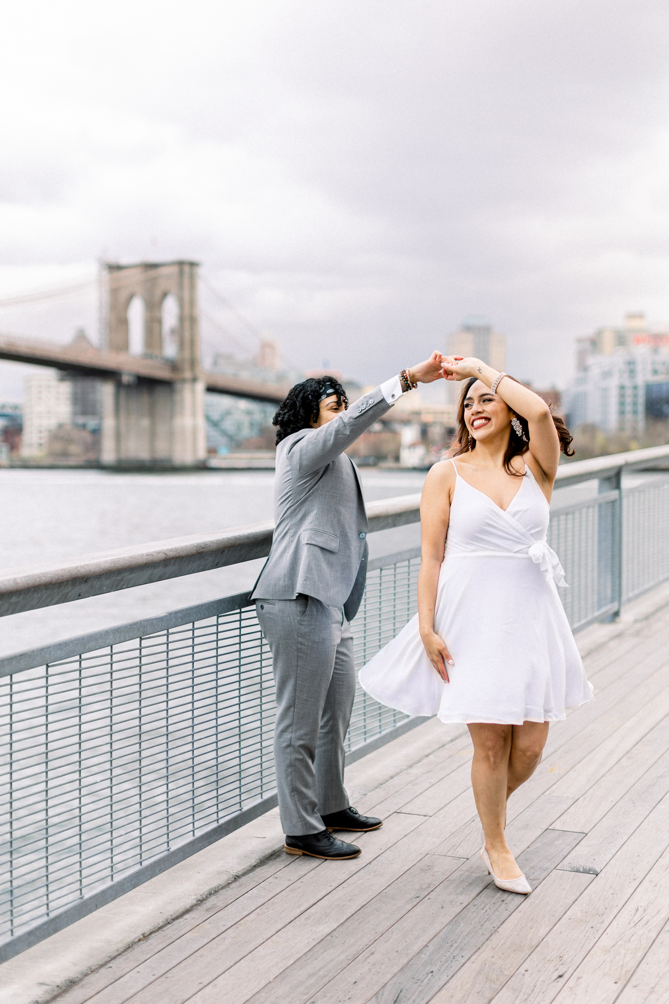 Candid South Street Seaport Engagement Photography