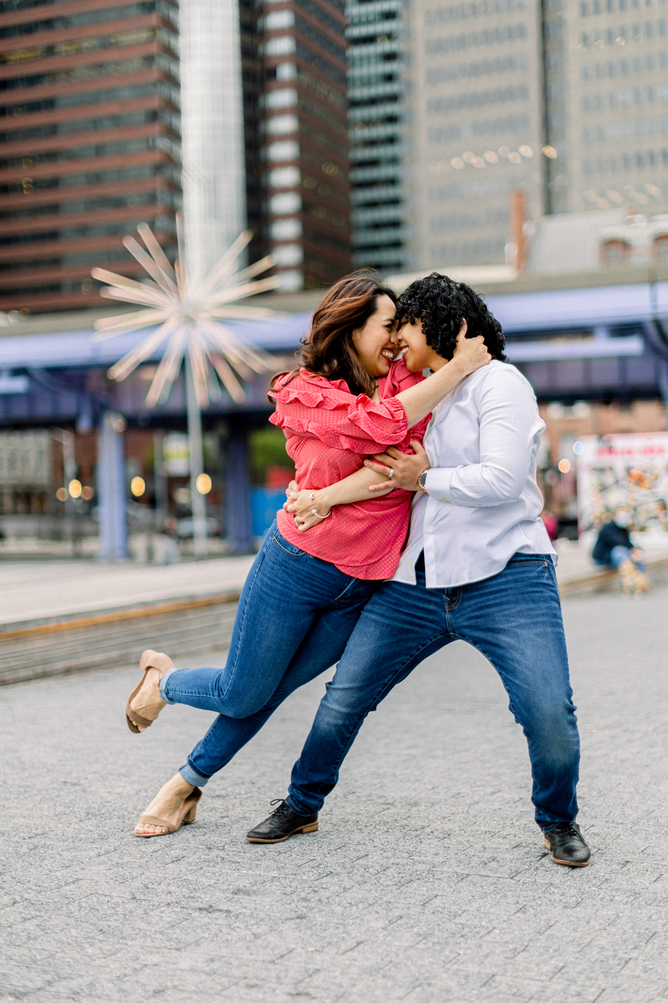 Lively South Street Seaport Engagement Photography