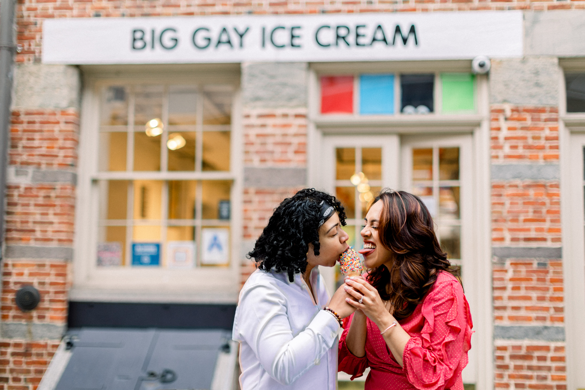 Playful South Street Seaport Engagement Photography