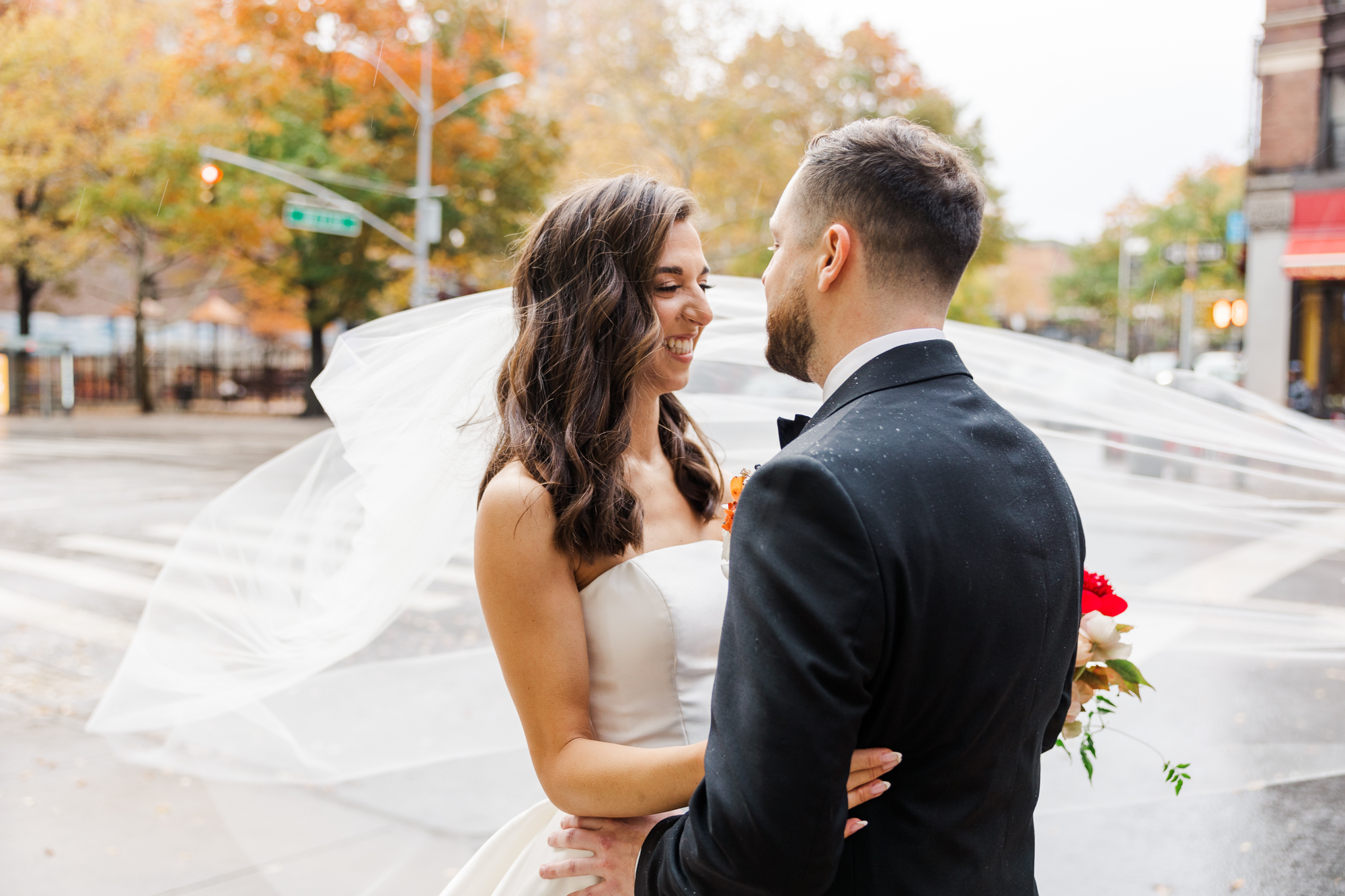 Breathtaking Rainy Fall Milling Room Wedding Photos in New York
