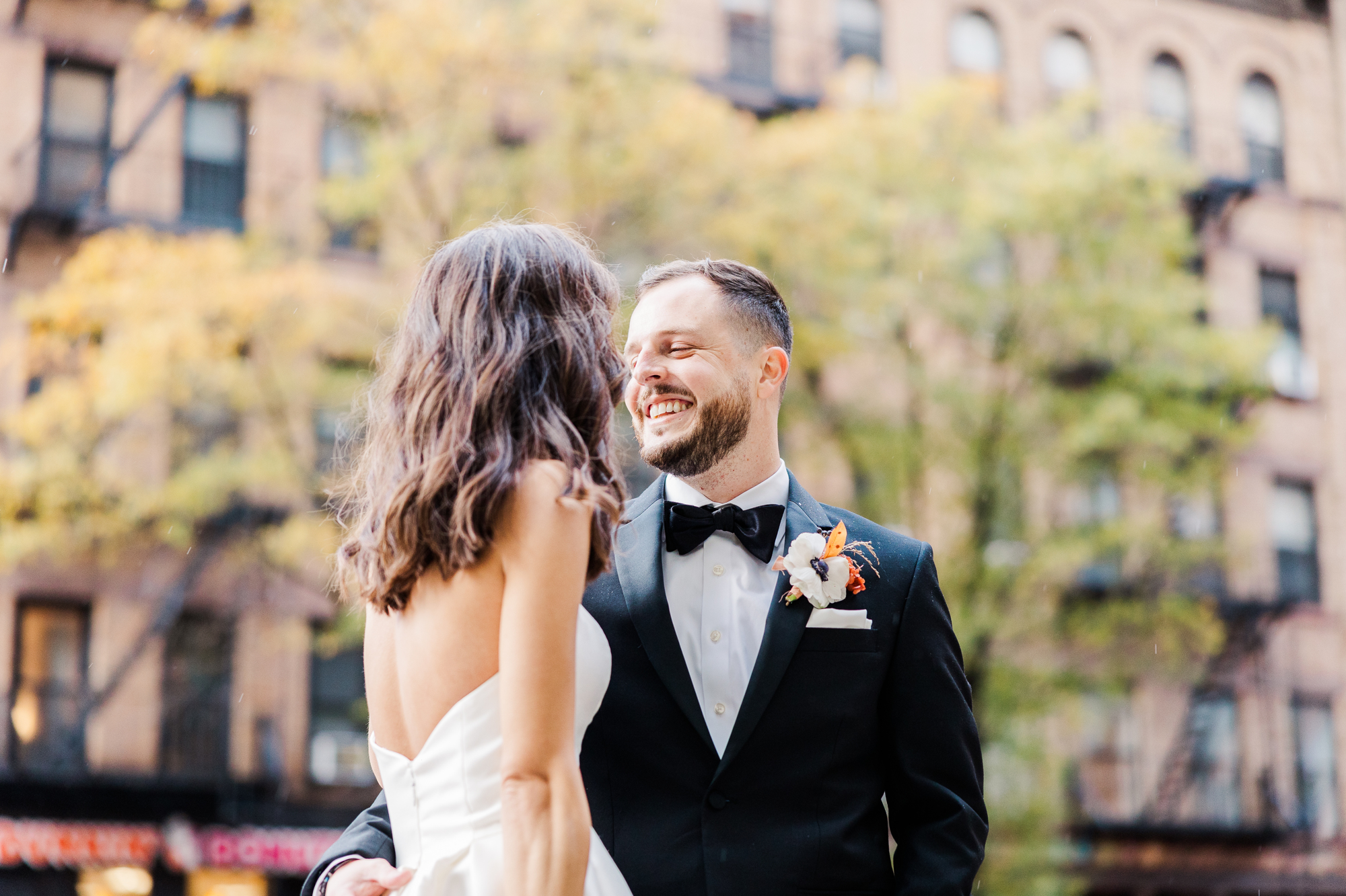 Joyful Rainy Fall Milling Room Wedding Photos in New York