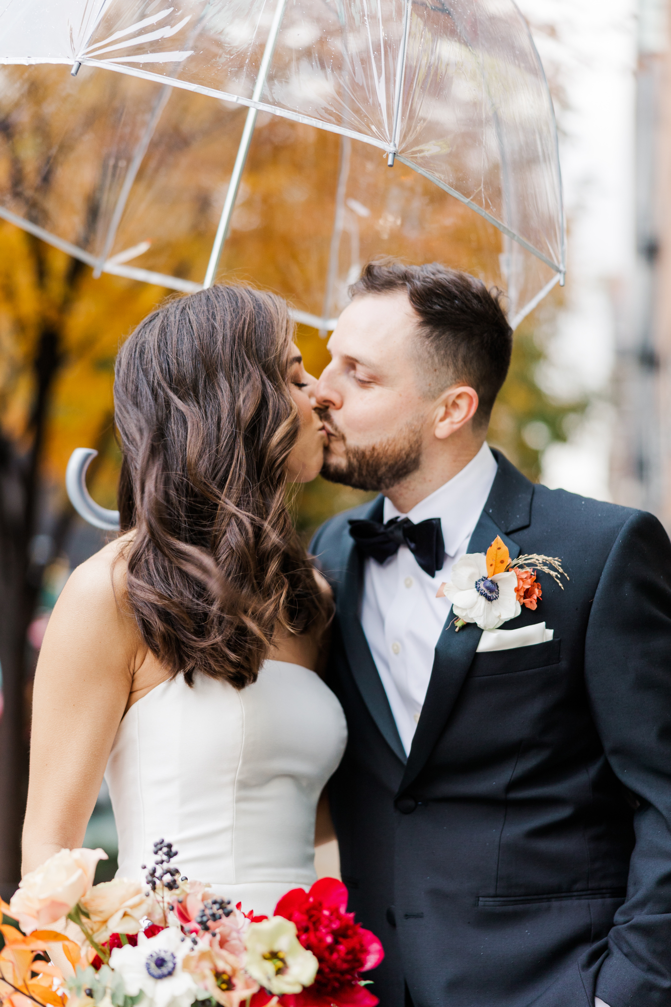 Sweet Rainy Fall Milling Room Wedding Photos in New York