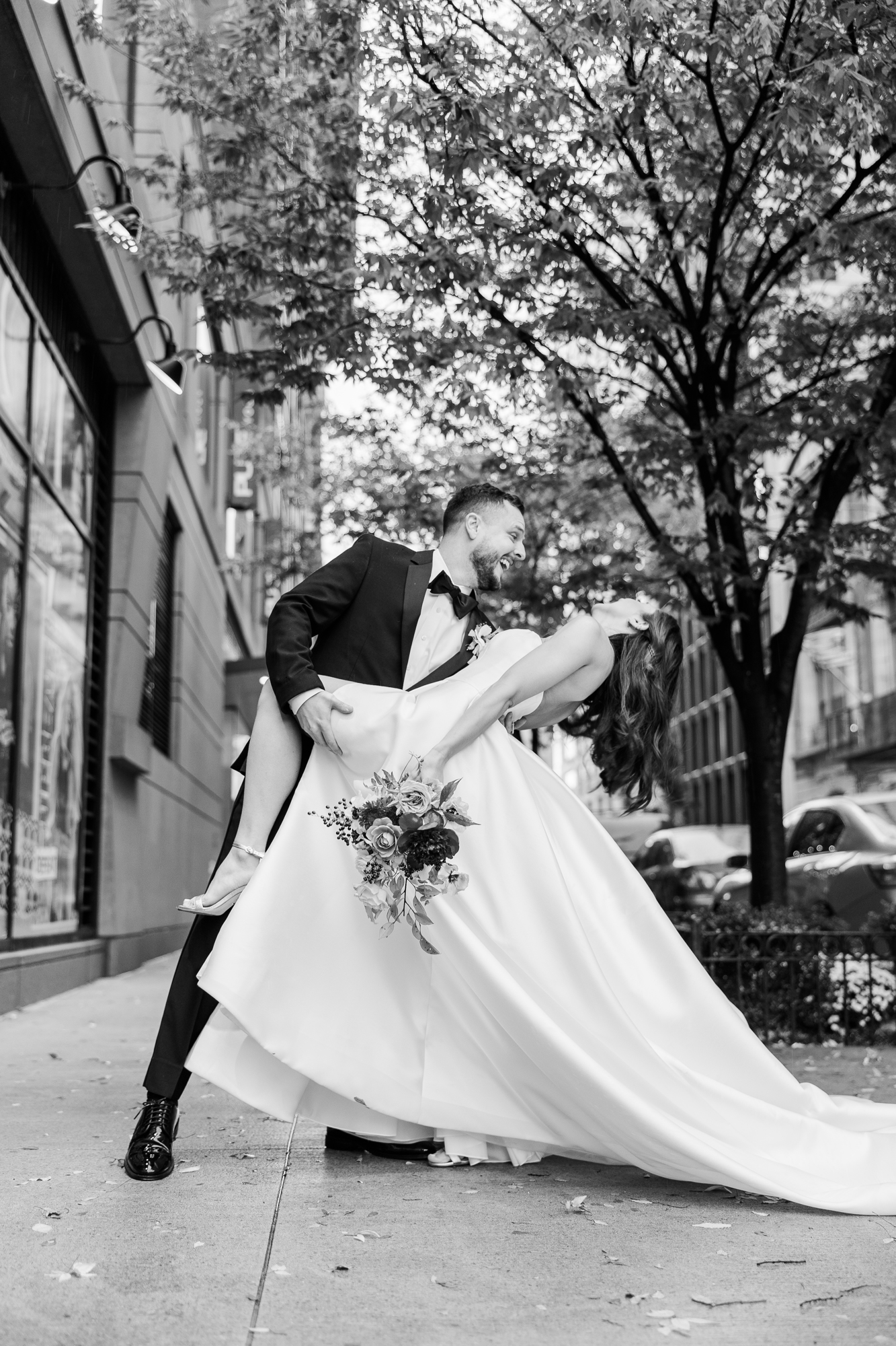 Dynamic New York Milling Room Wedding Photos on a Rainy Fall Day