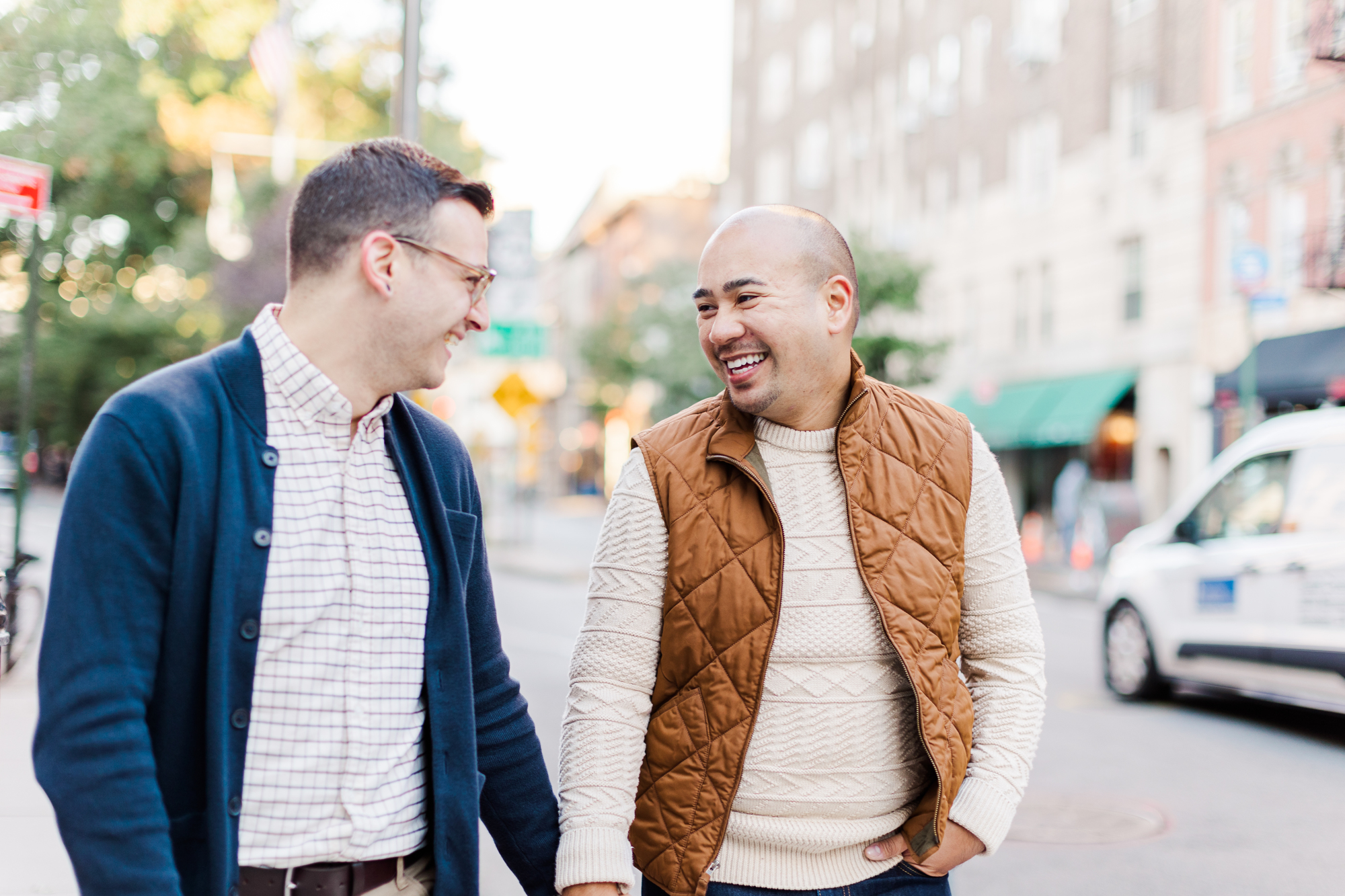 Cheerful West Village Engagement Photography with Stonewall