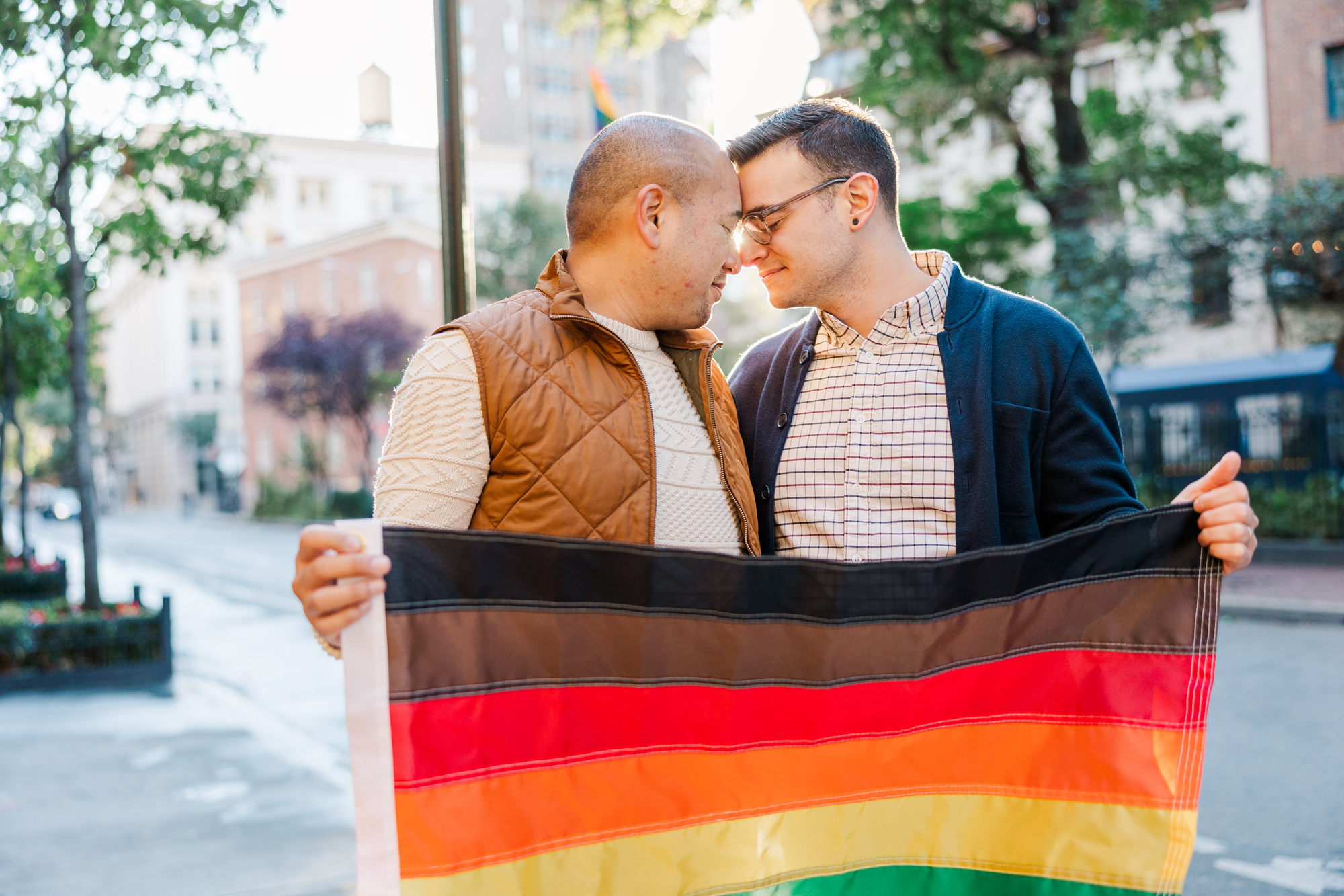 Eye-Catching West Village Engagement Photography with Stonewall
