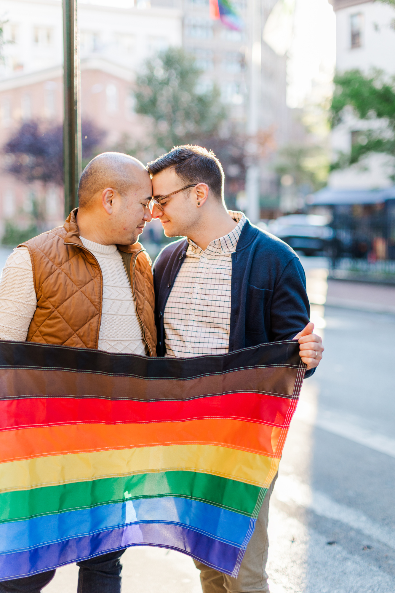Vibrant West Village Engagement Photography with Stonewall