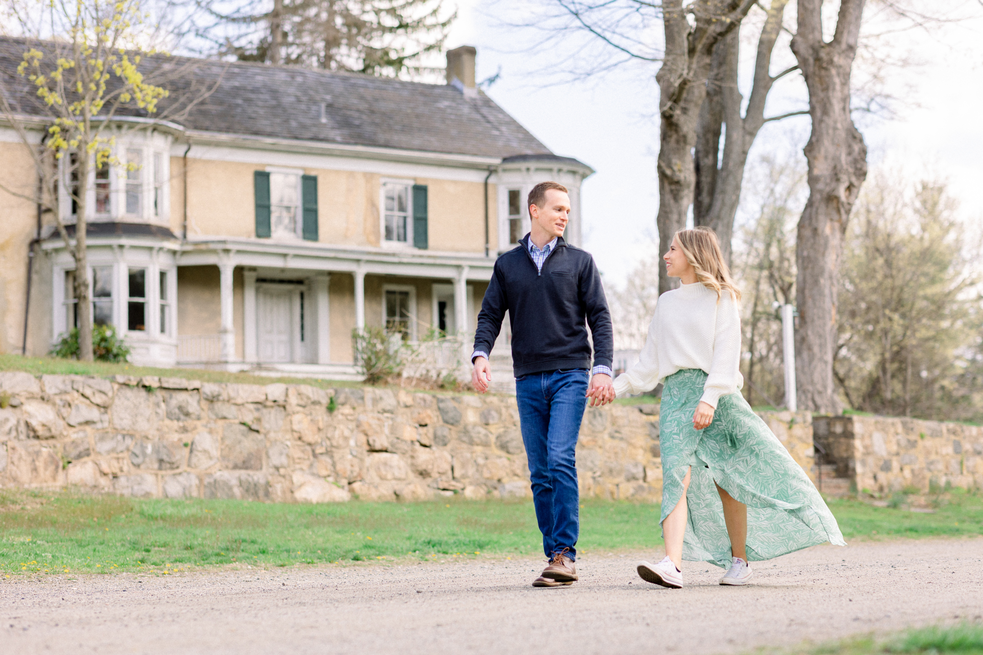 Scenic Waterloo Village Engagement Photos in Springy New Jersey