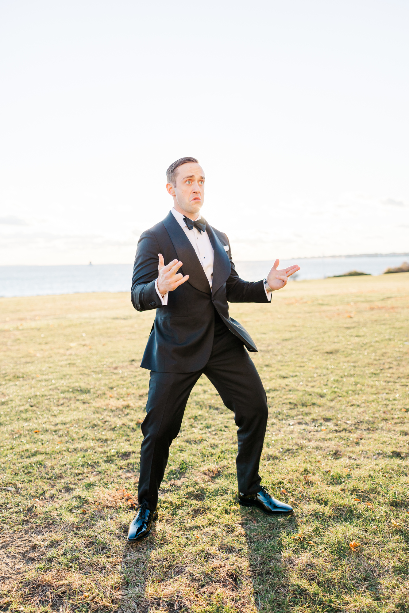 Funny Oceanside Mystic Wedding Photography at Branford House 