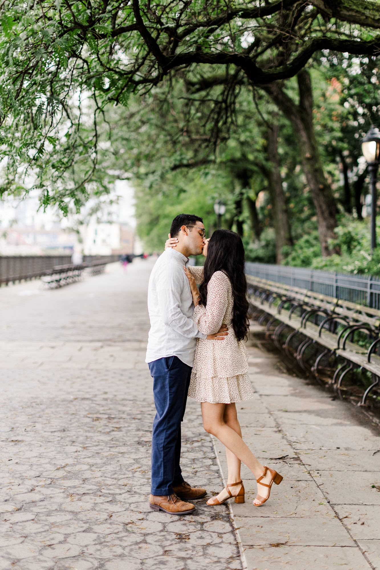 Intimate Brooklyn Heights Promenade Engagement Photography