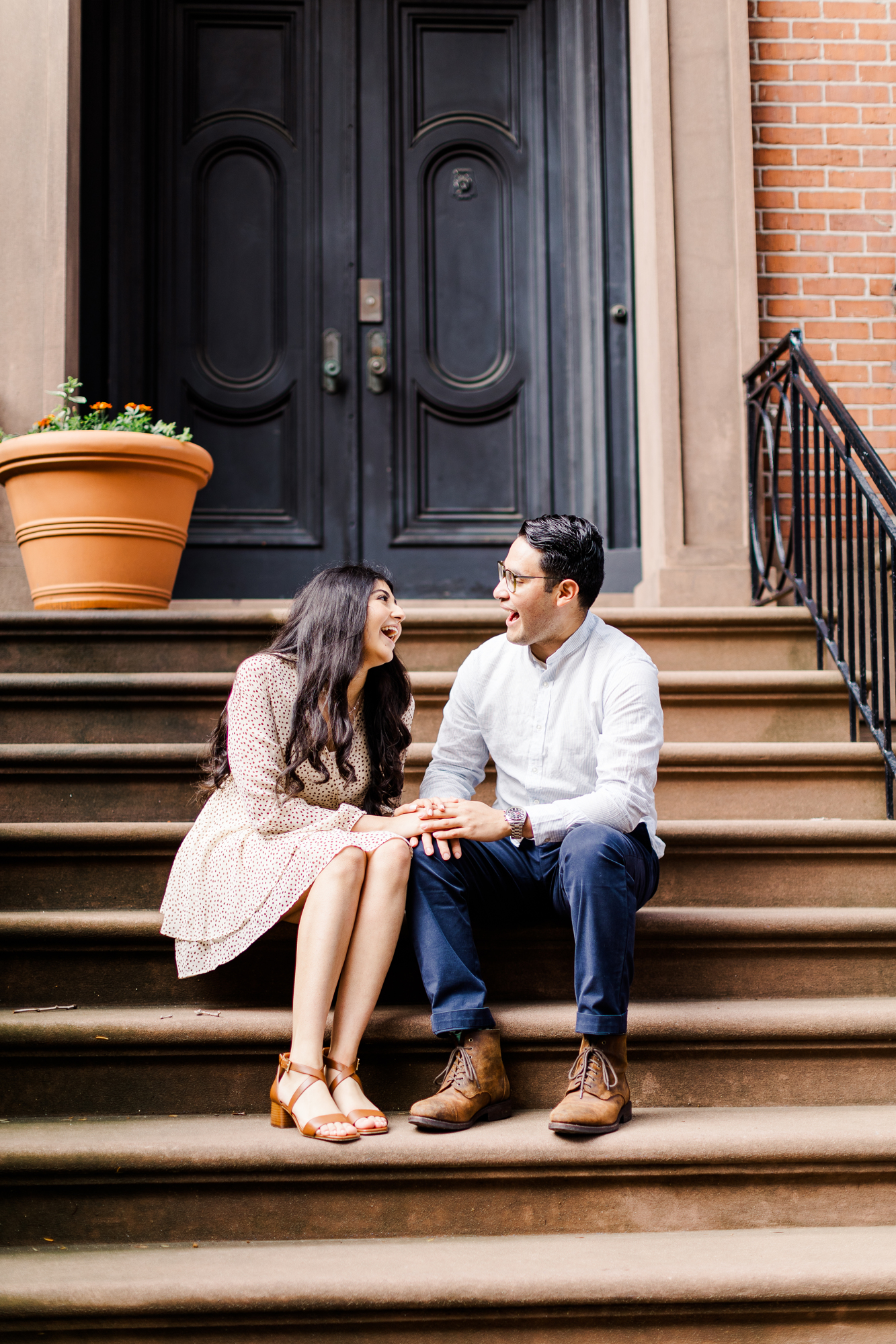Candid Brooklyn Heights Promenade Engagement Photography