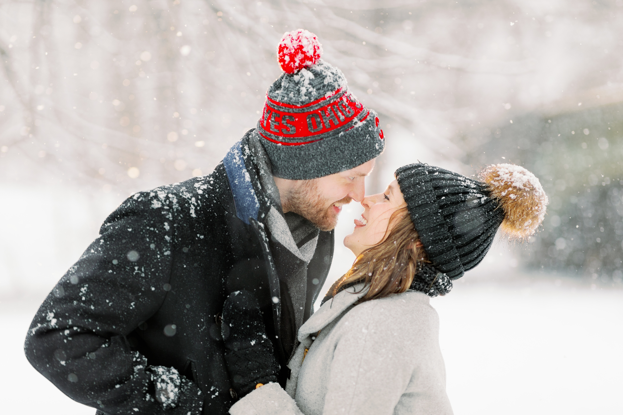 Sweet and Snowy Engagement Photos in Prospect Park