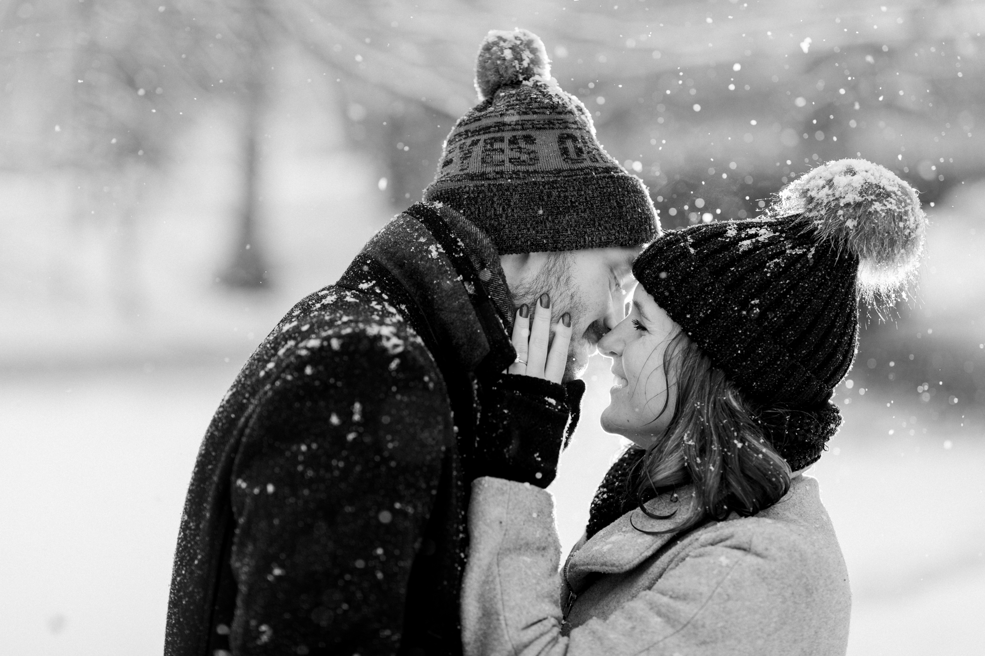 Magical and Snowy Engagement Photos in Prospect Park