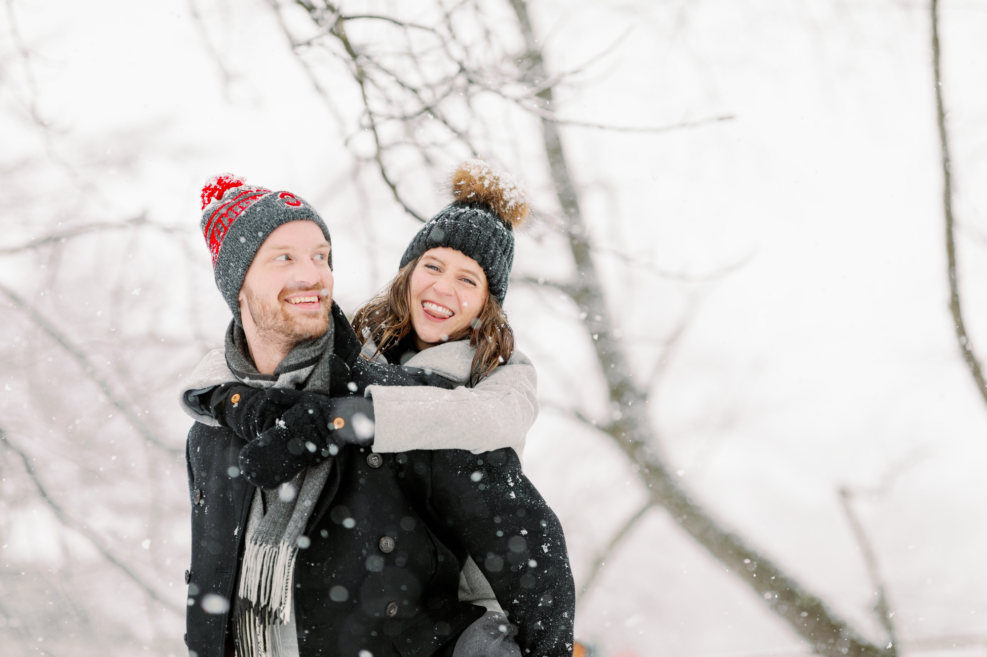 Flawless and Snowy Engagement Photos in Prospect Park