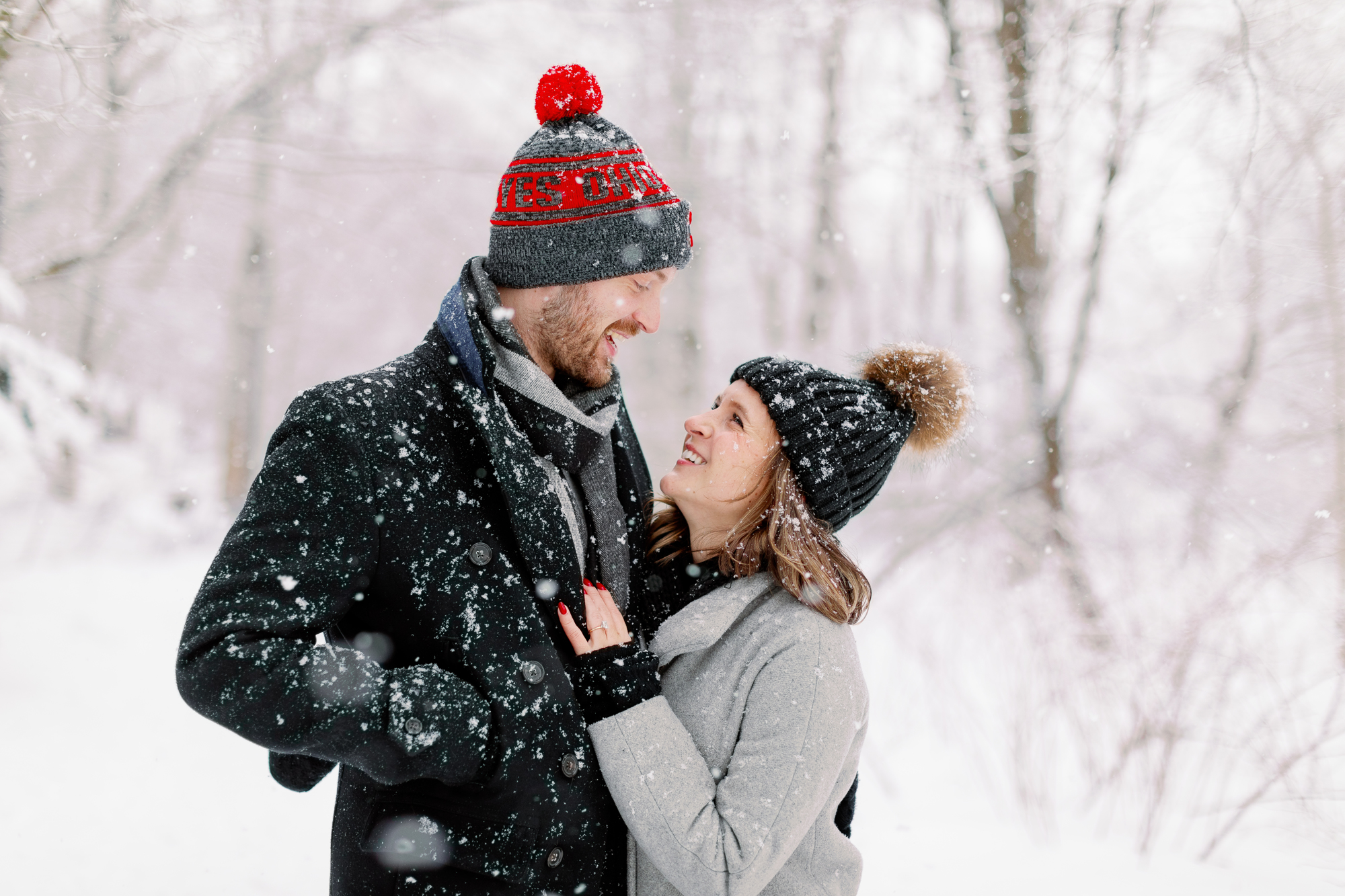 Gorgeous and Snowy Engagement Photos in Prospect Park