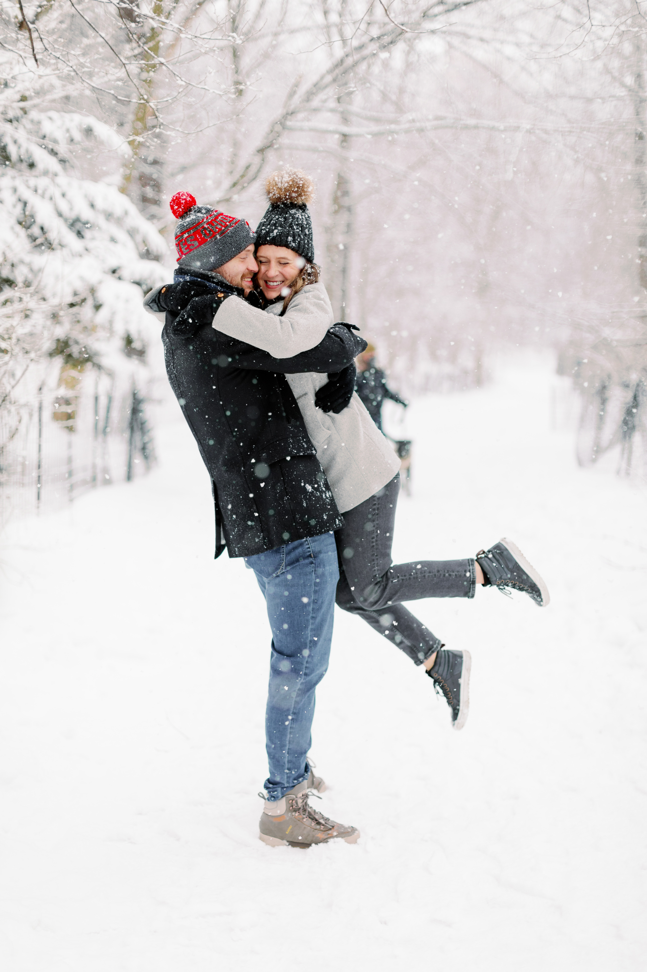 Dazzling and Snowy Engagement Photos in Prospect Park