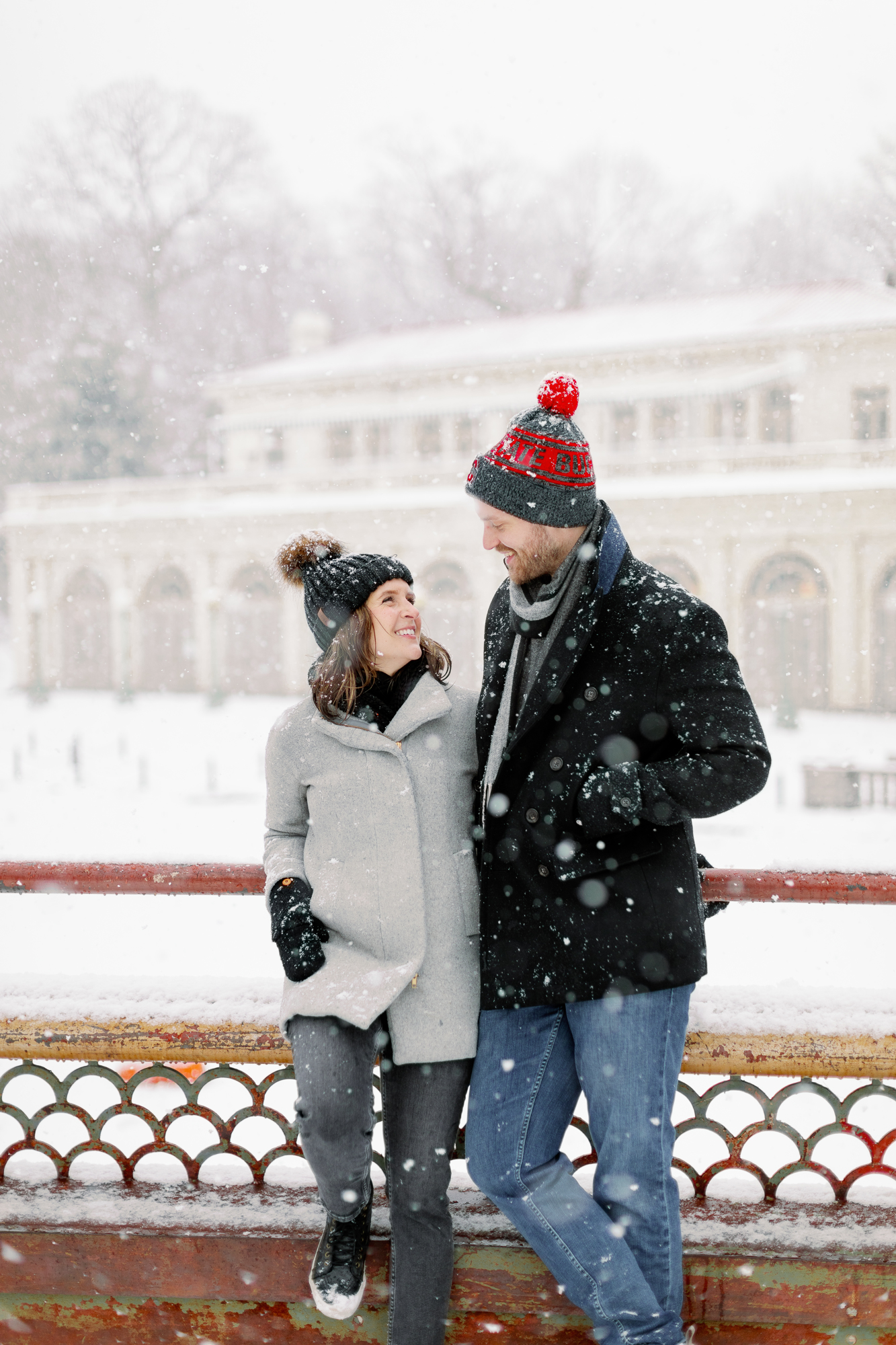 Idyllic and Snowy Engagement Photos in Prospect Park