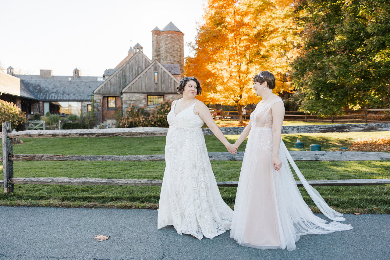 Cute Wedding at Blue Hill at Stone Barns in Fall