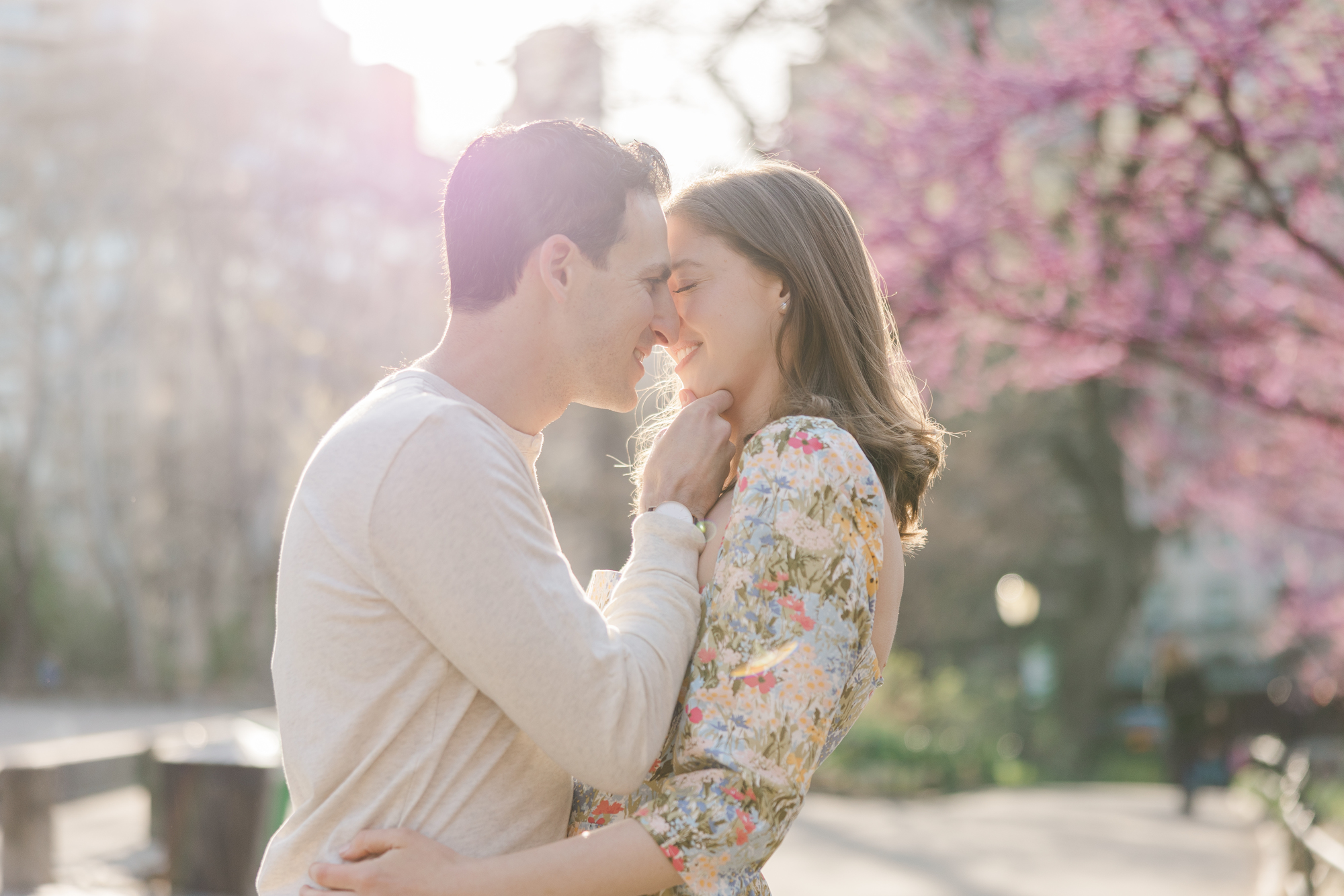 Candid Upper East Side Engagement Photo Shoot
