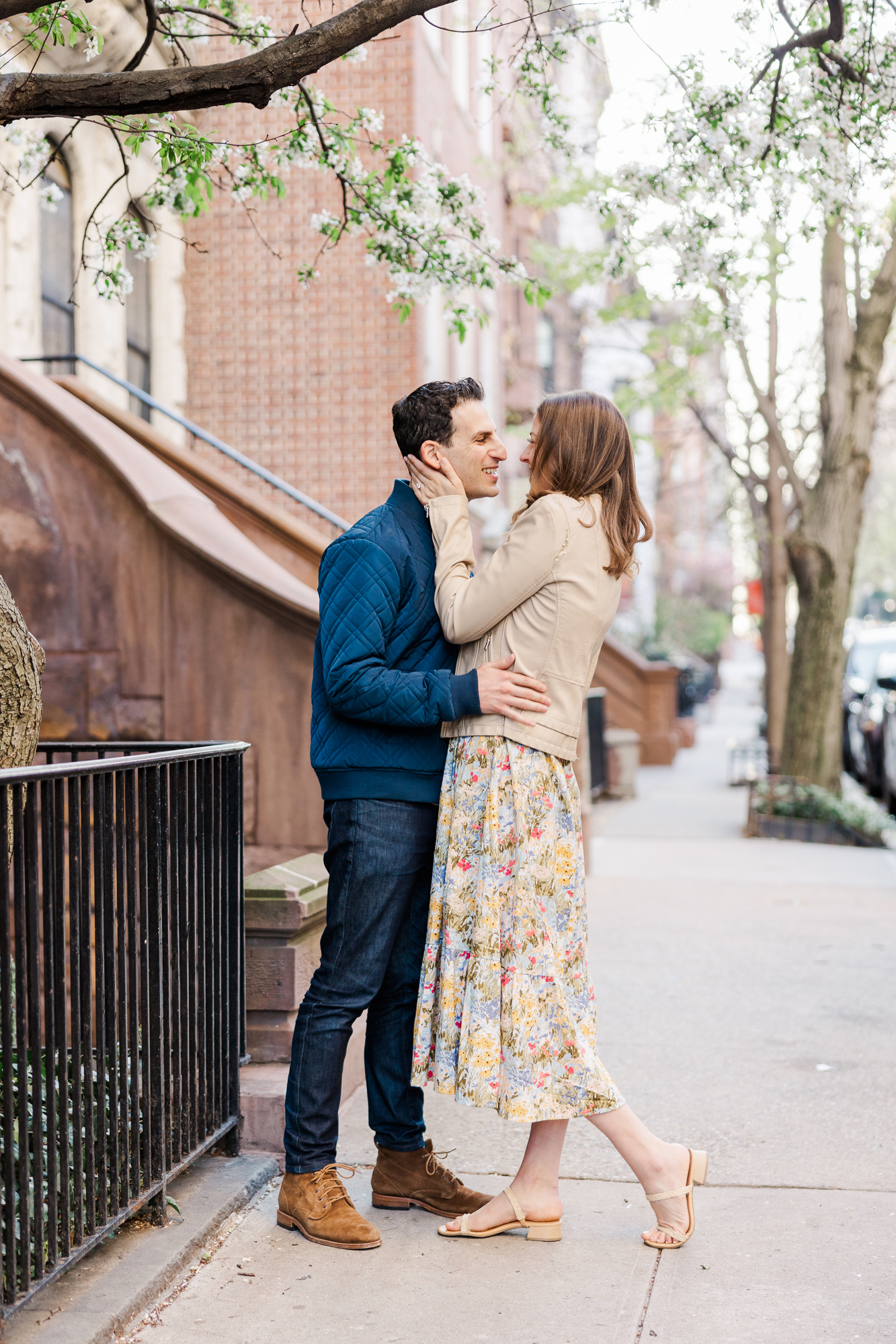 Pretty Upper East Side Engagement Photo Shoot in Spring