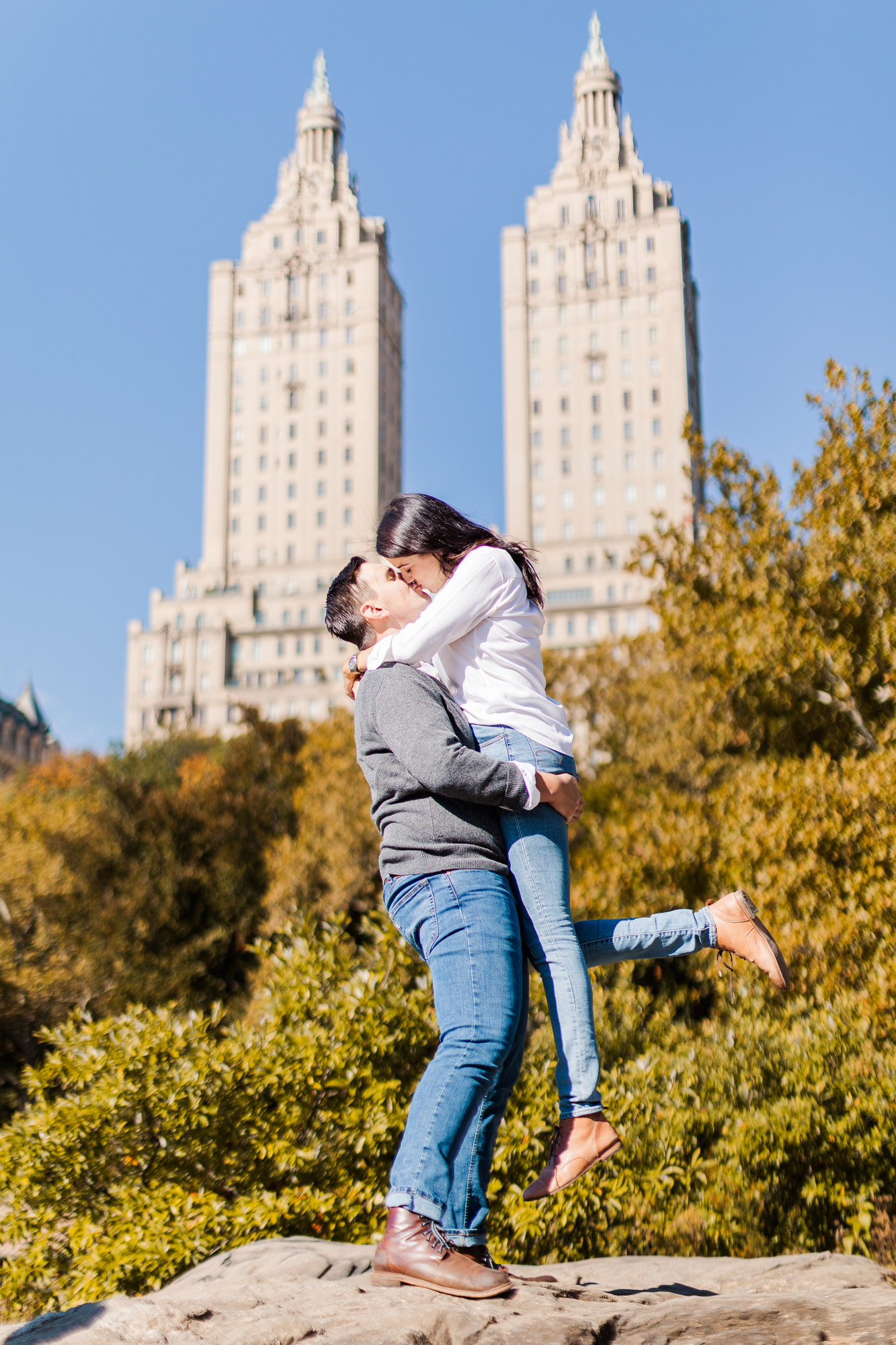 Romantic Upper West Side Engagement Photo Shoot in NYC