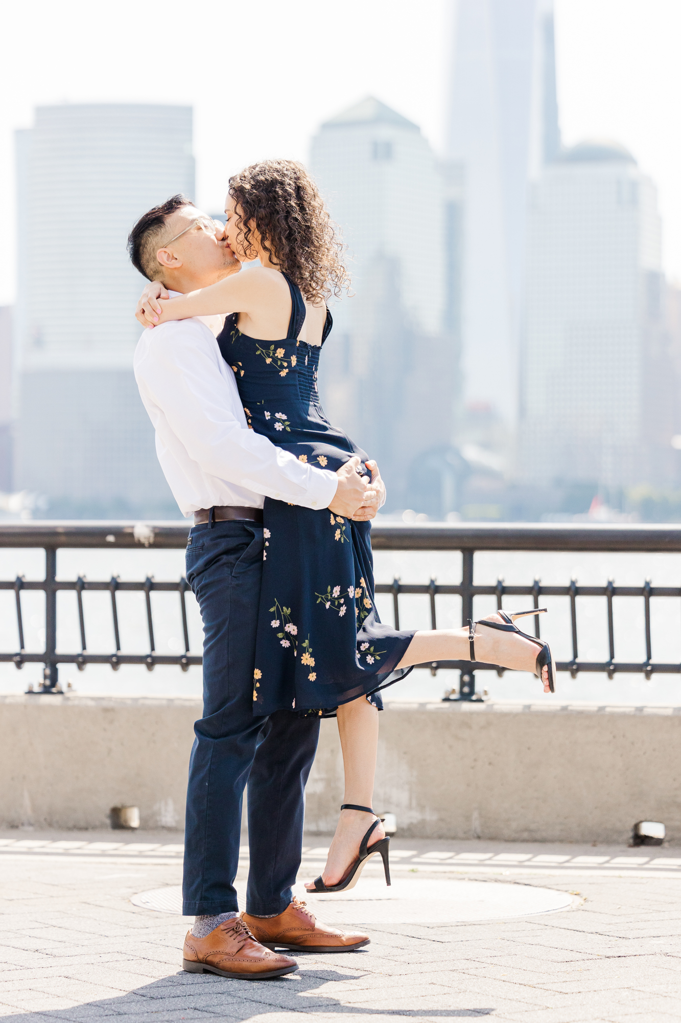 Timeless Skyline Engagement Photos in Jersey City