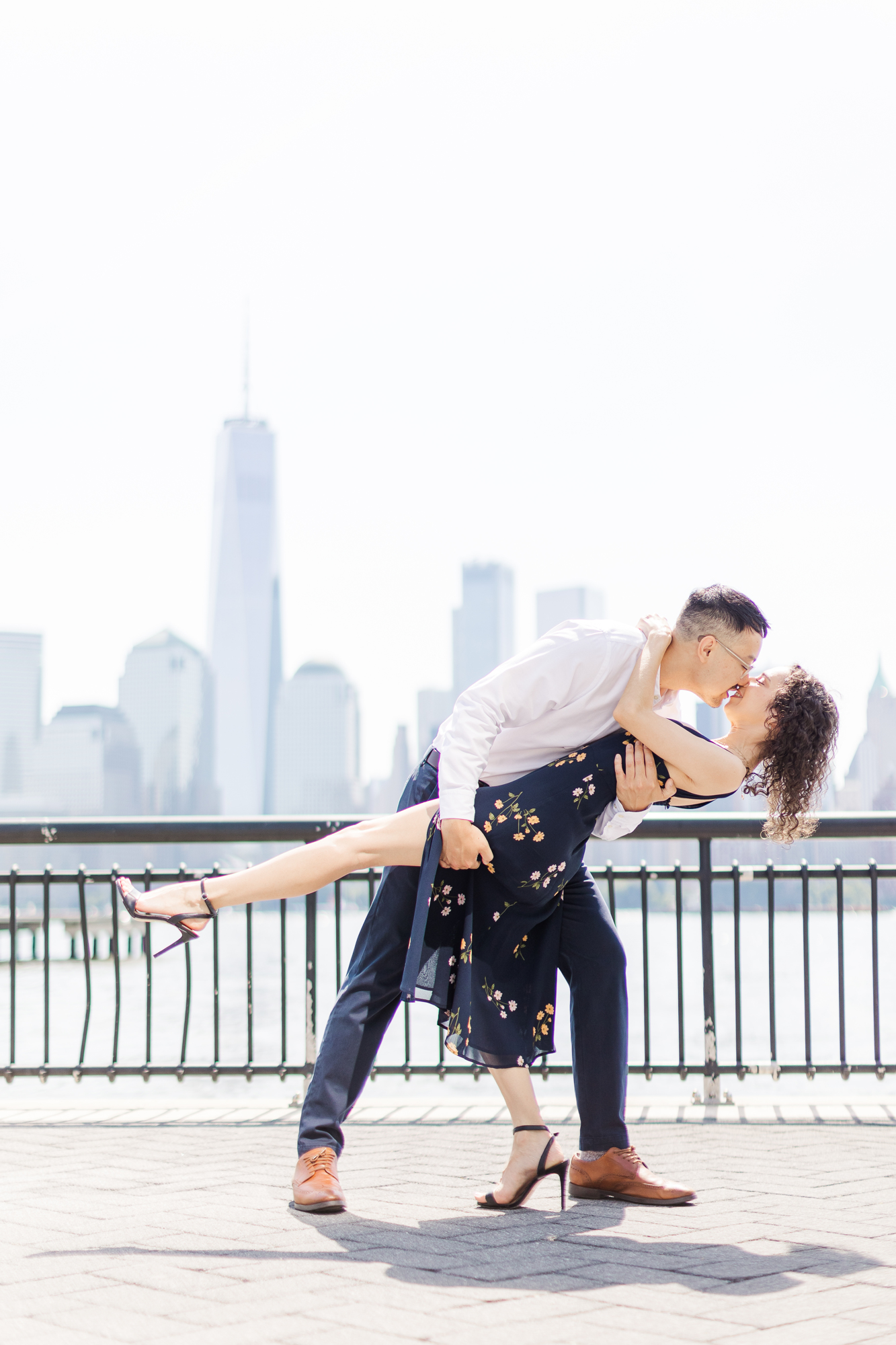 Pretty Skyline Engagement Photos in Jersey City