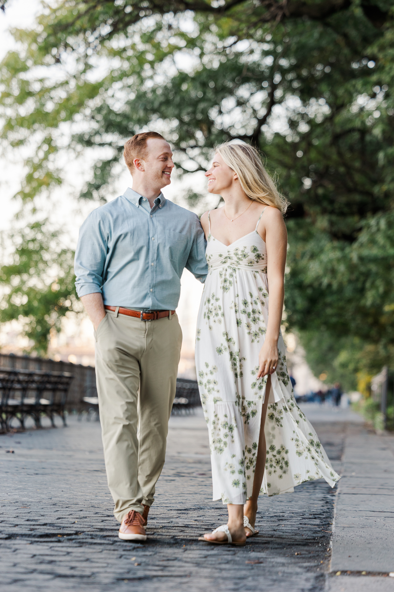 Playful Engagement Photos In Brooklyn Heights