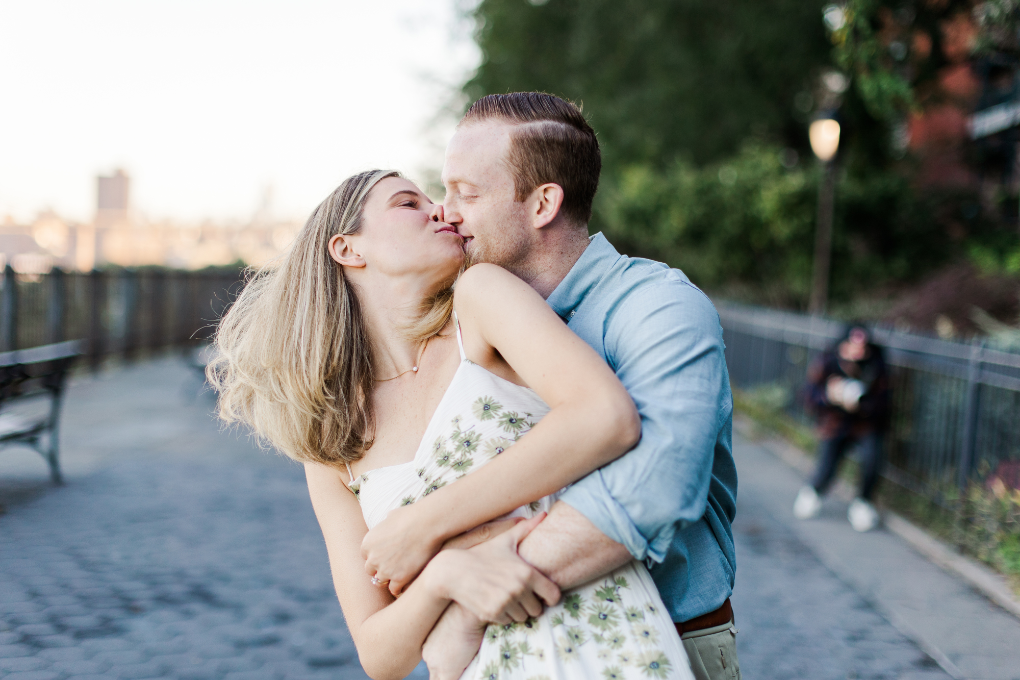 Cheerful Engagement Photos In Brooklyn Heights