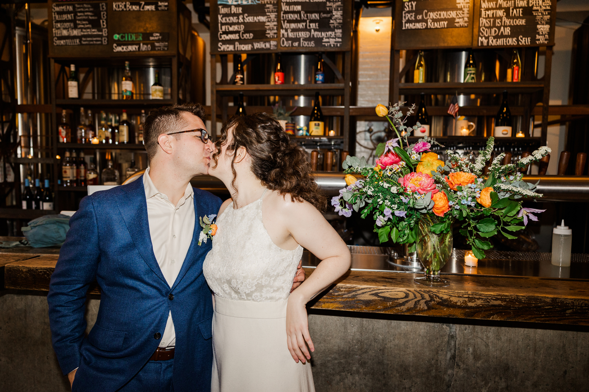 Breath-Taking Threes Brewing Gowanus Wedding, Brooklyn