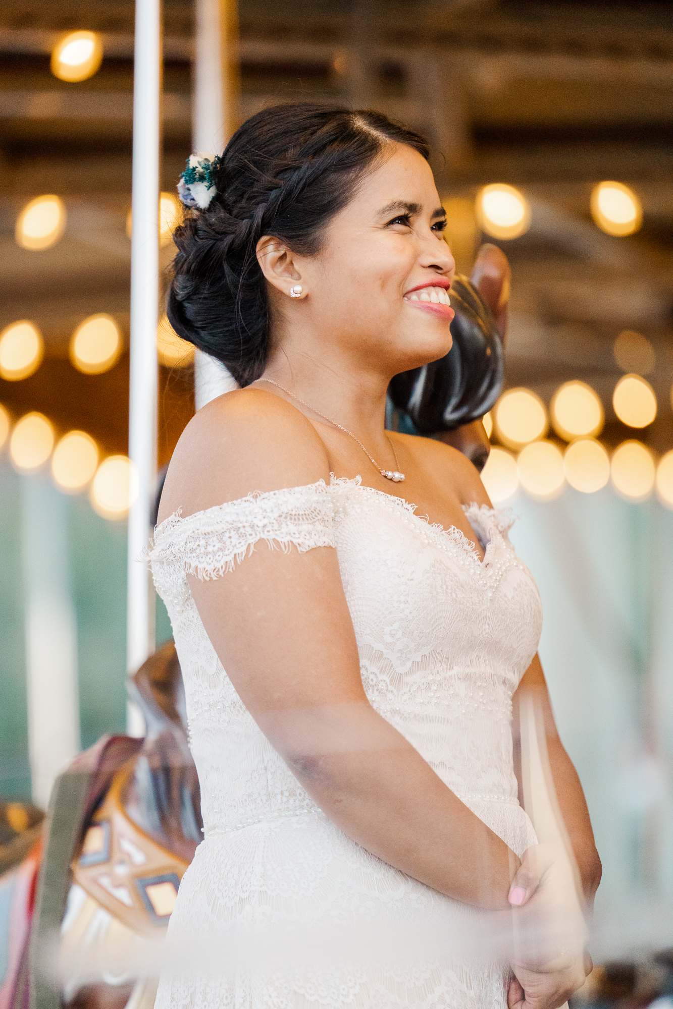 Cheerful Jane's Carousel Elopement at Sunset