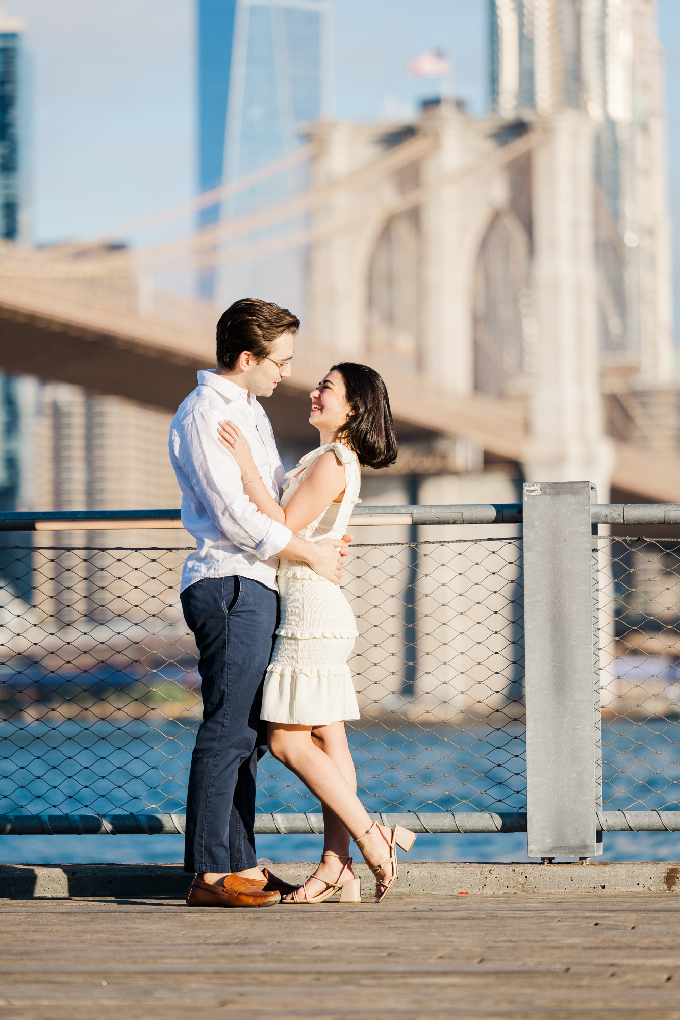 Flawless Engagement Photos Including Dog, Brooklyn NY