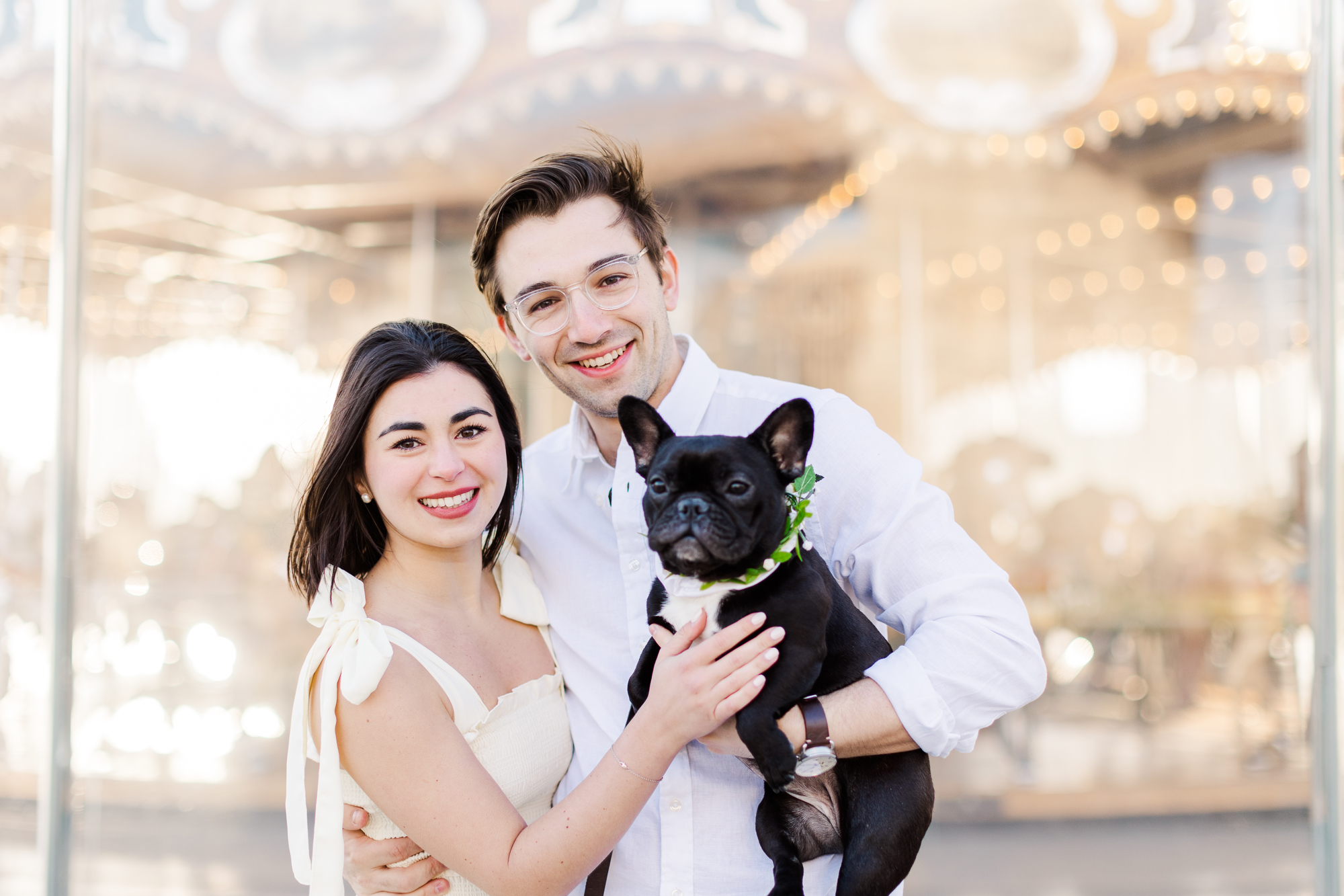 Cute Engagement Photos Including Dog, Brooklyn NY