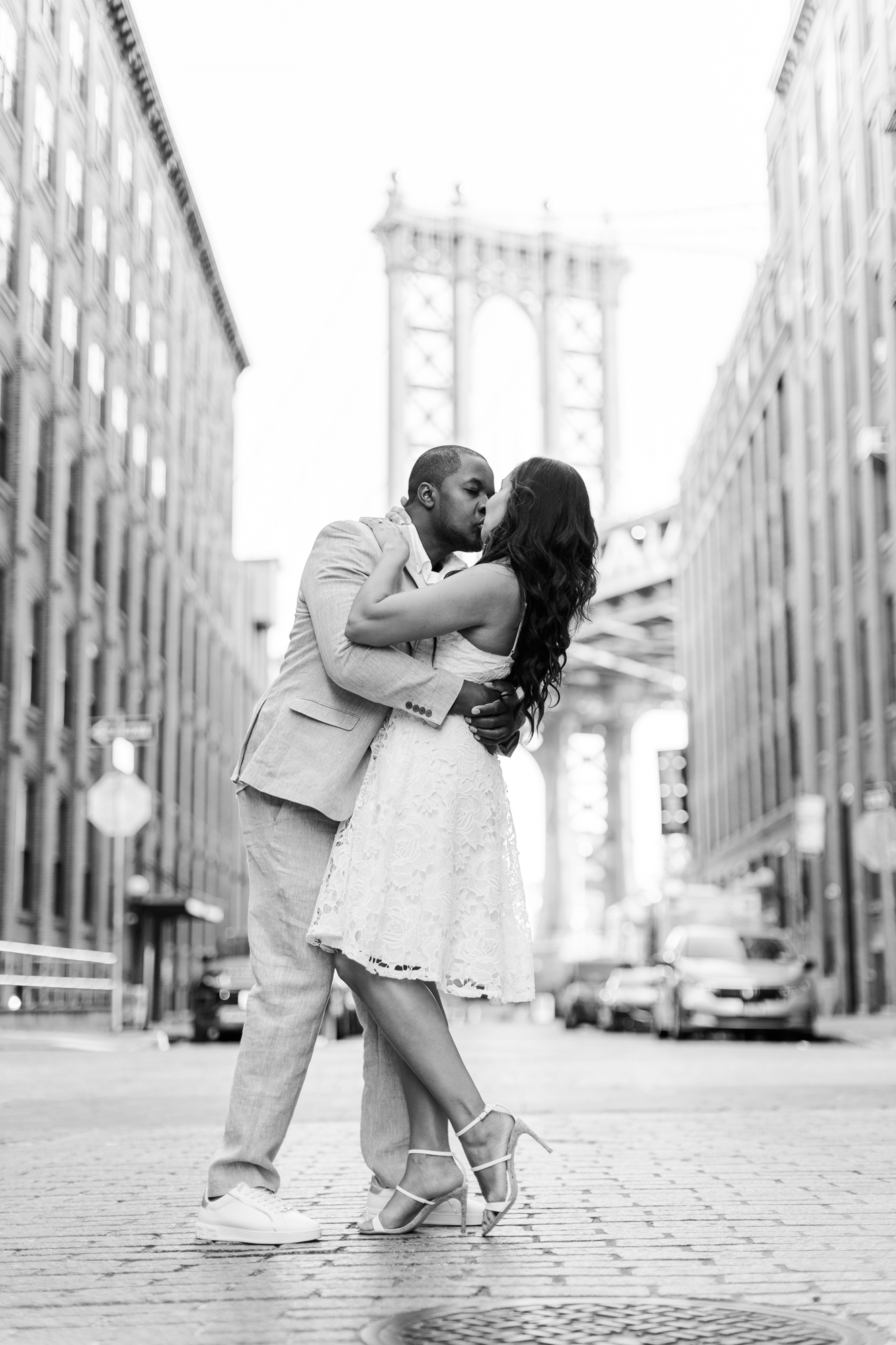 Whimsical Engagement Photos on the Brooklyn Bridge