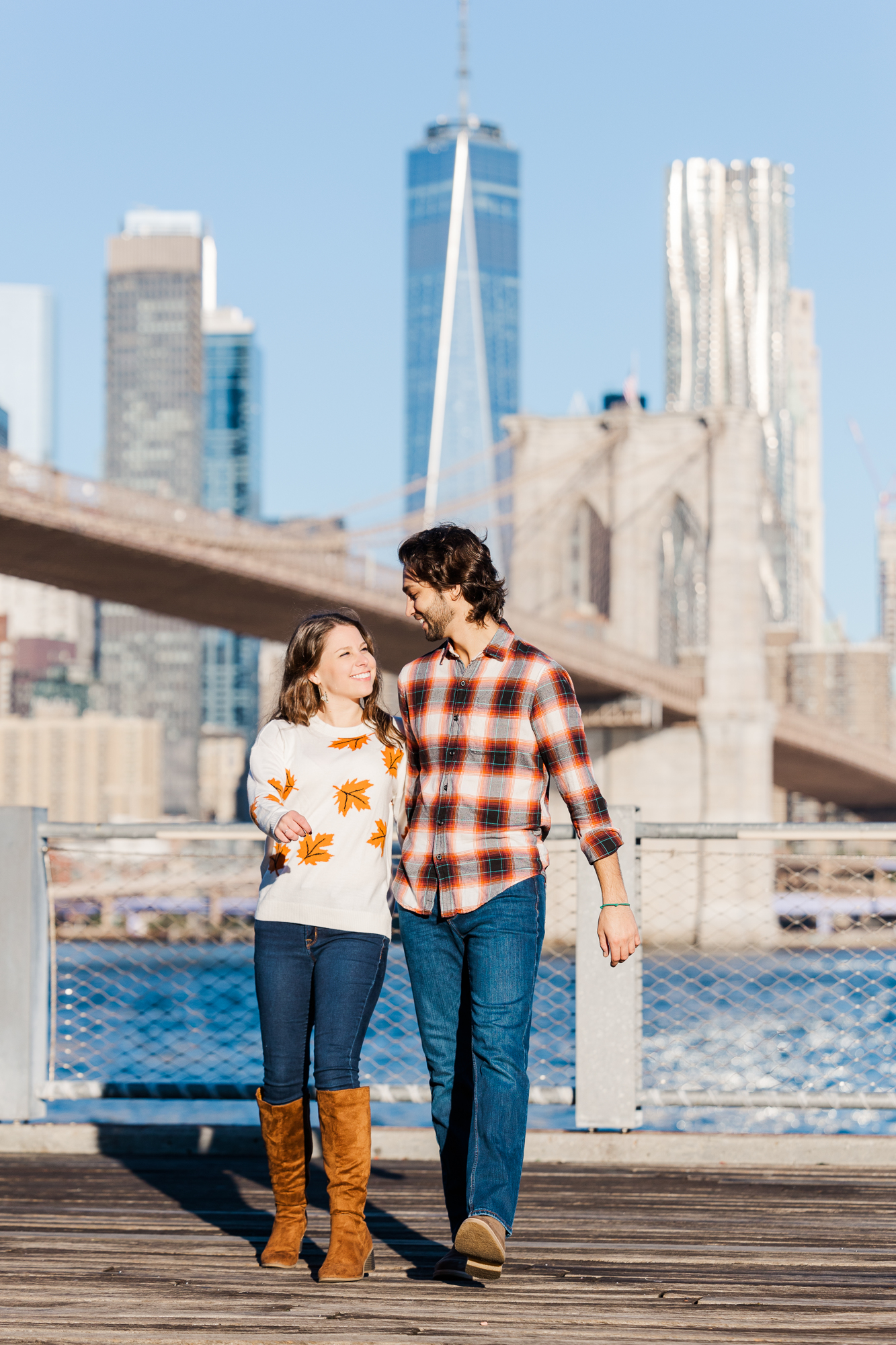 Fun Brooklyn Bridge Park Engagement Pictures