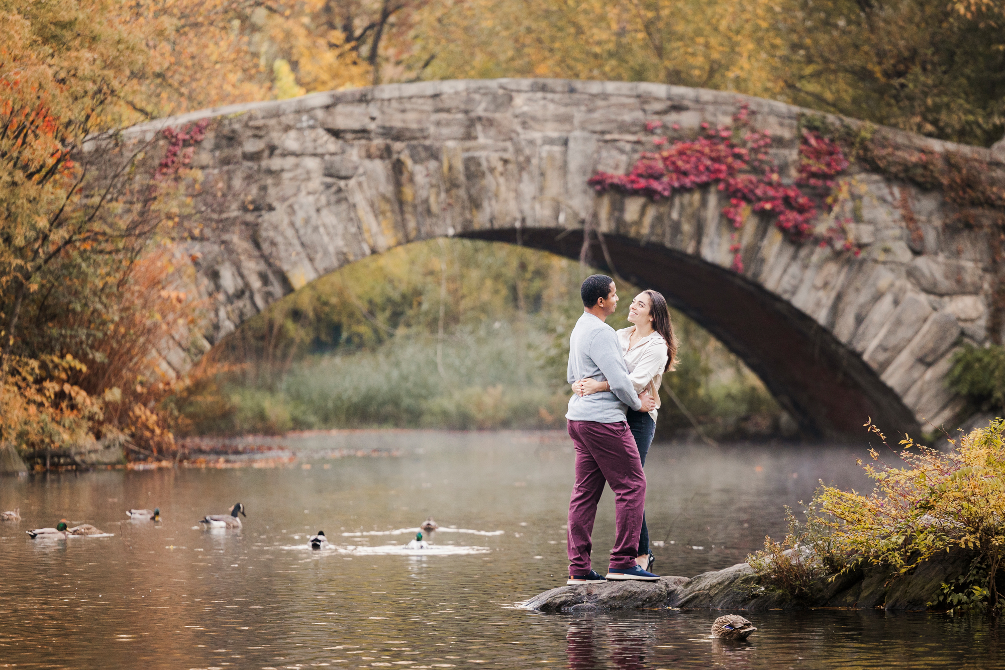Cheerful Central Park Engagement Shoot