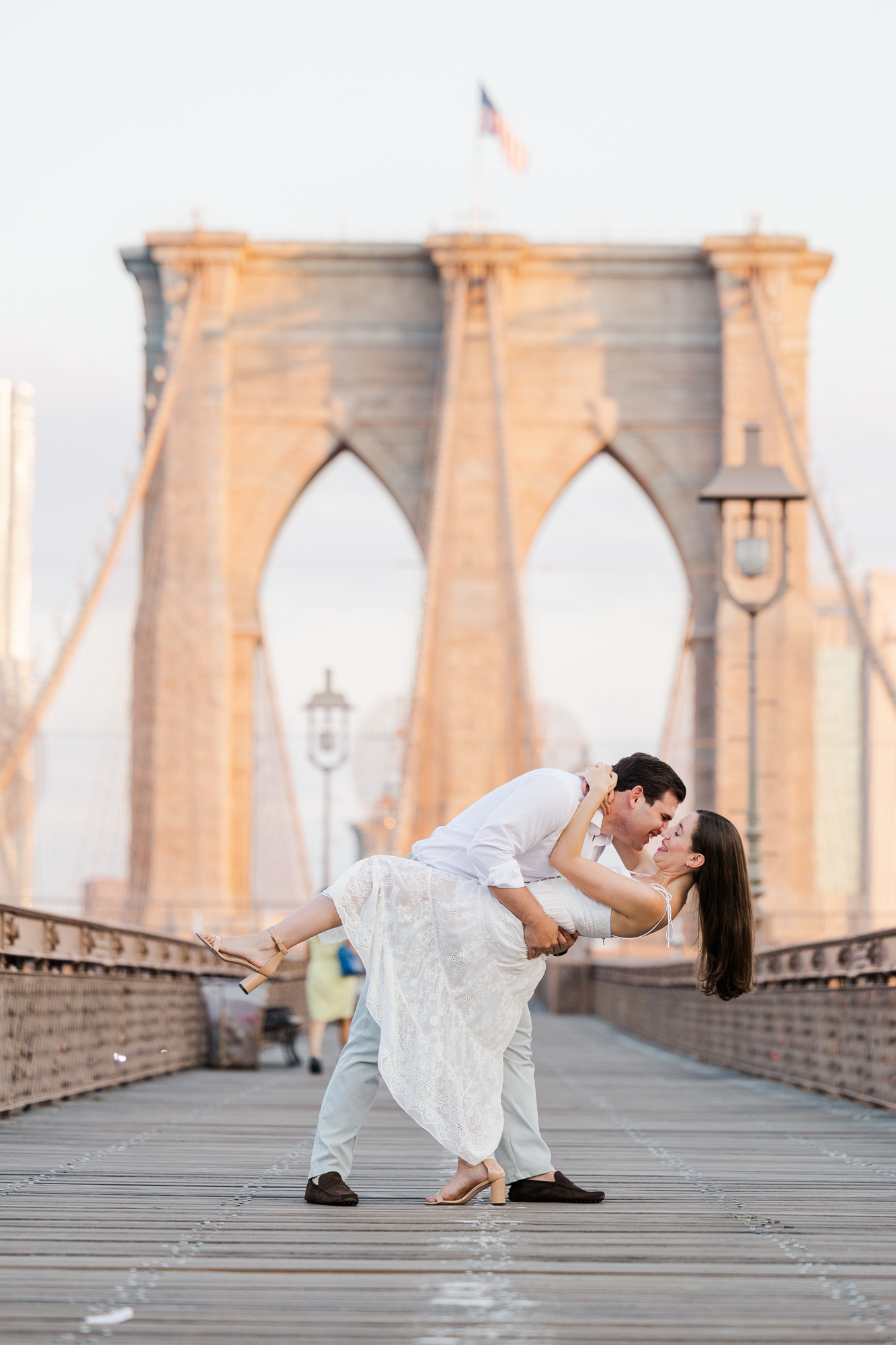 Playful Brooklyn Bridge Engagement Photography