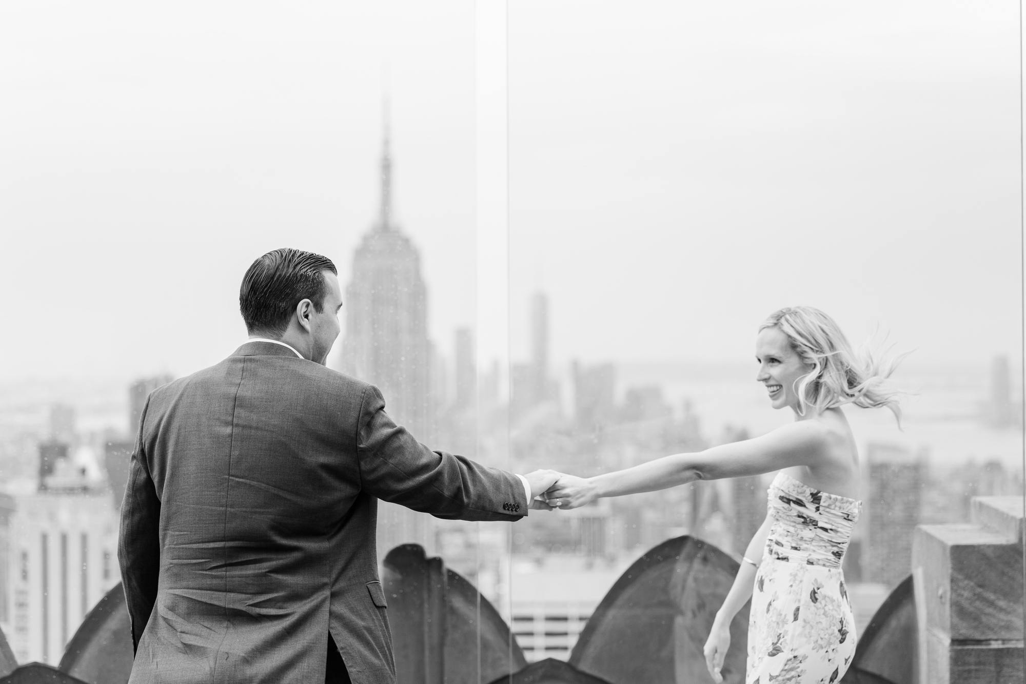 Lively Top of the Rock Engagement Session