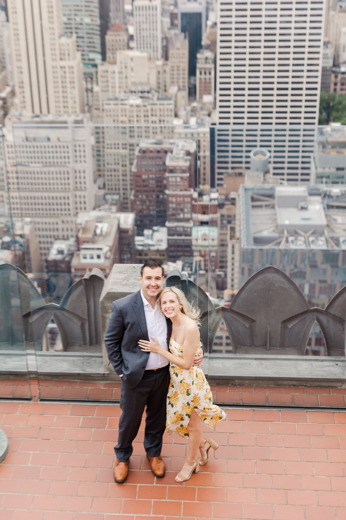 Playful Top of the Rock Engagement Session