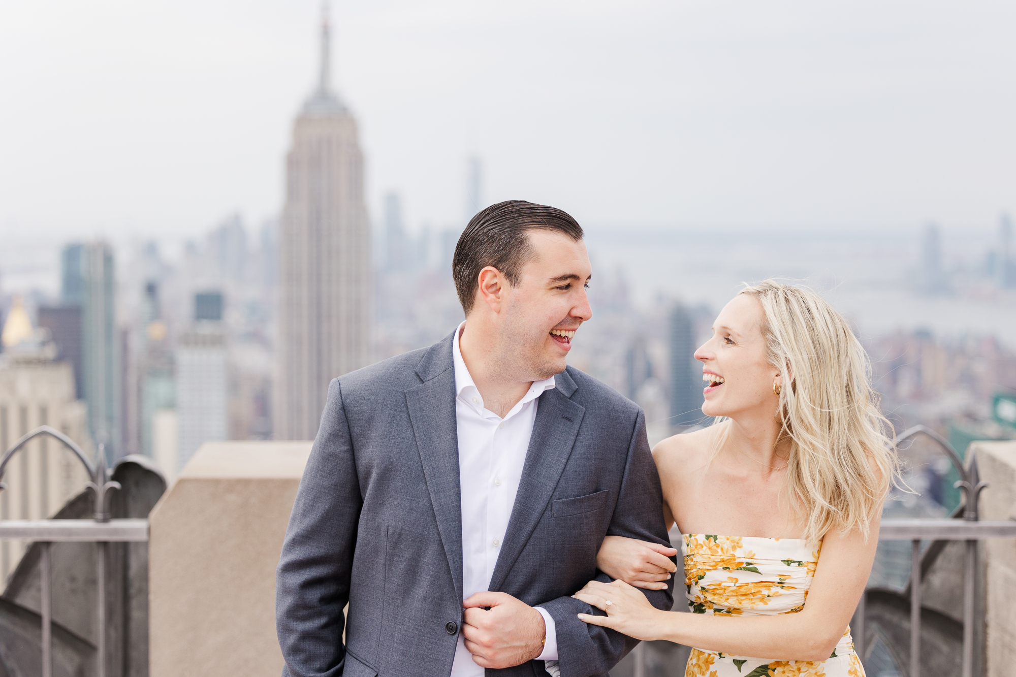 Candid Top of the Rock Engagement Session
