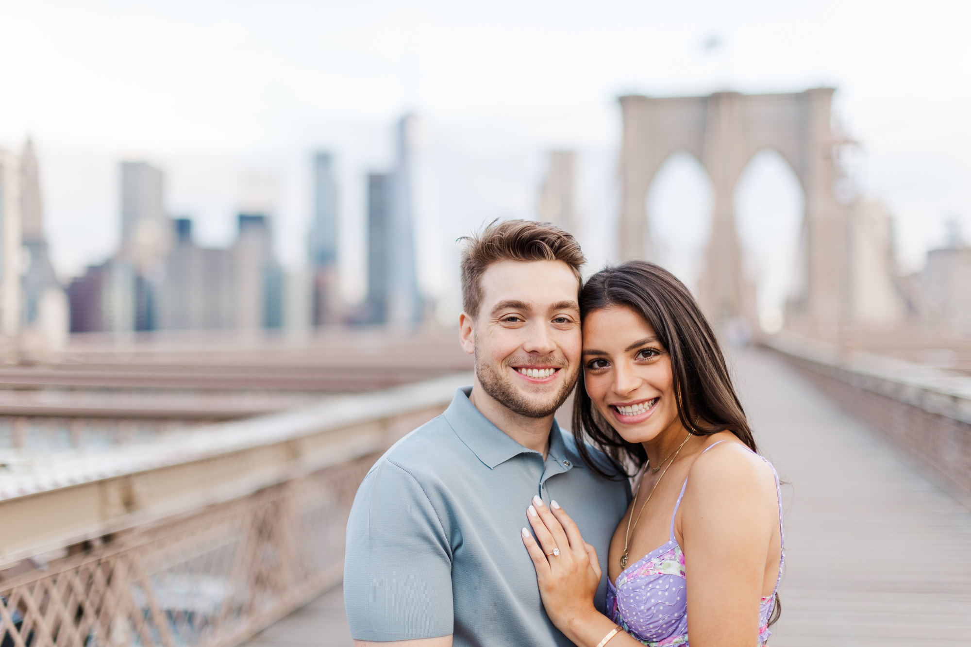 Cheerful Engagement Photography at Brooklyn Bridge Park