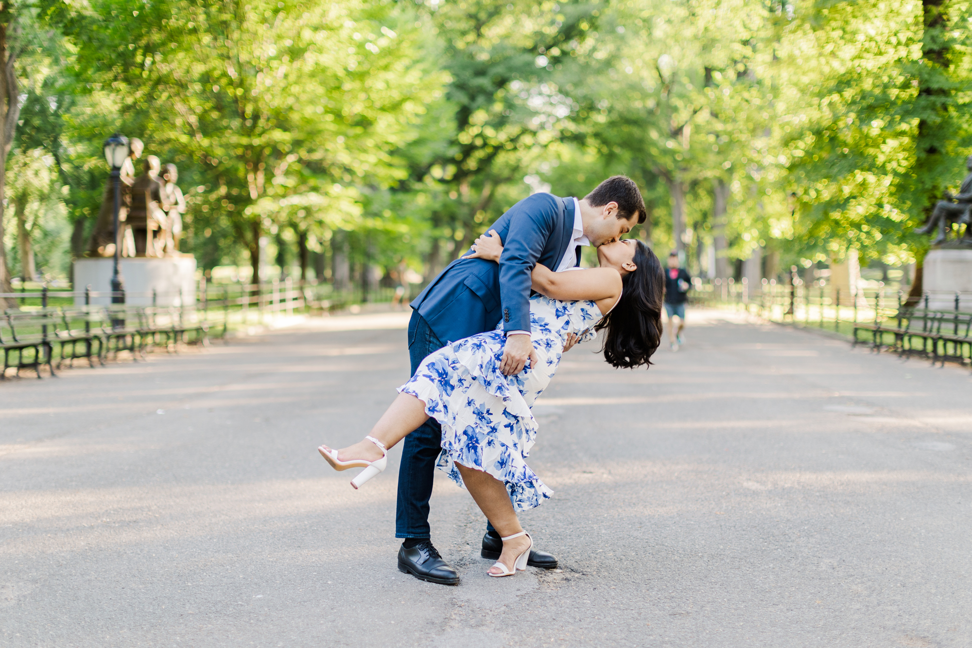 Cheerful Central Park Engagement Photography