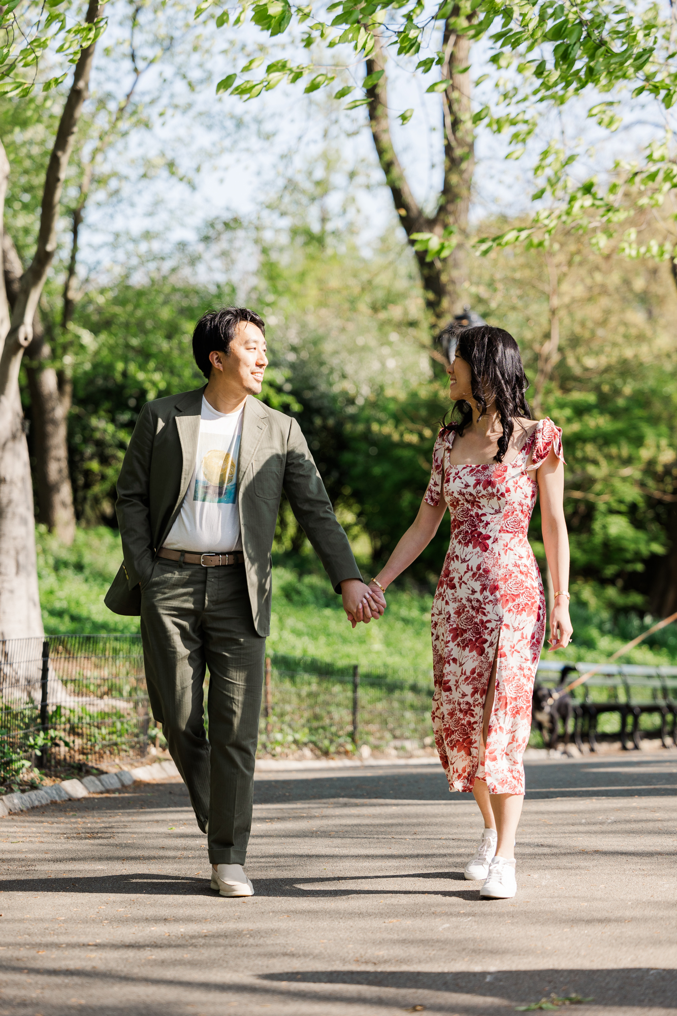 Special Engagement Photos With Cherry Blossoms in NYC