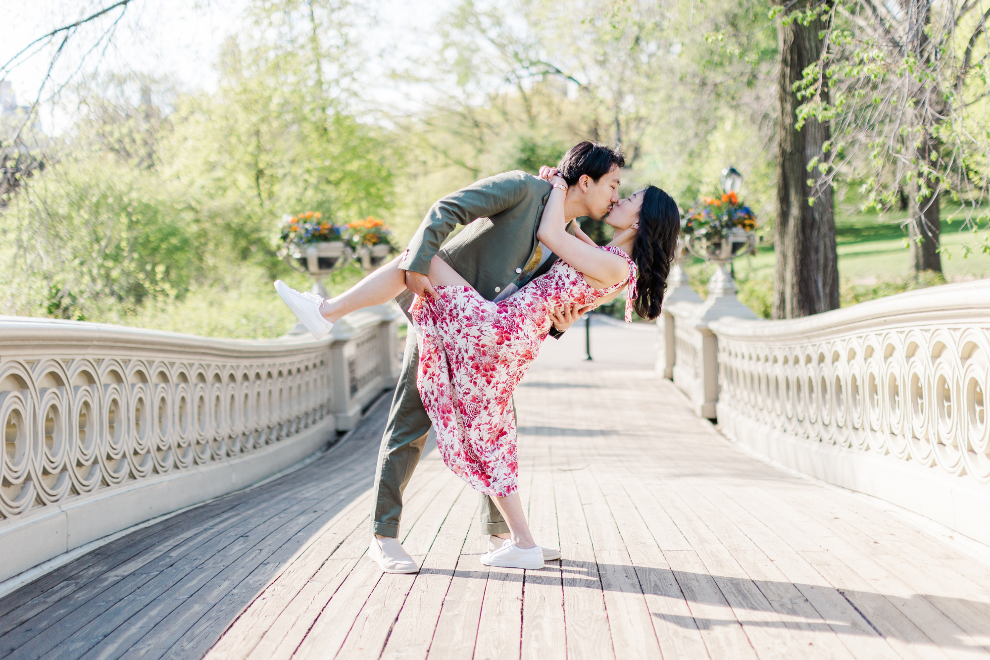 Jaw - Dropping Engagement Photos With Cherry Blossoms in NYC