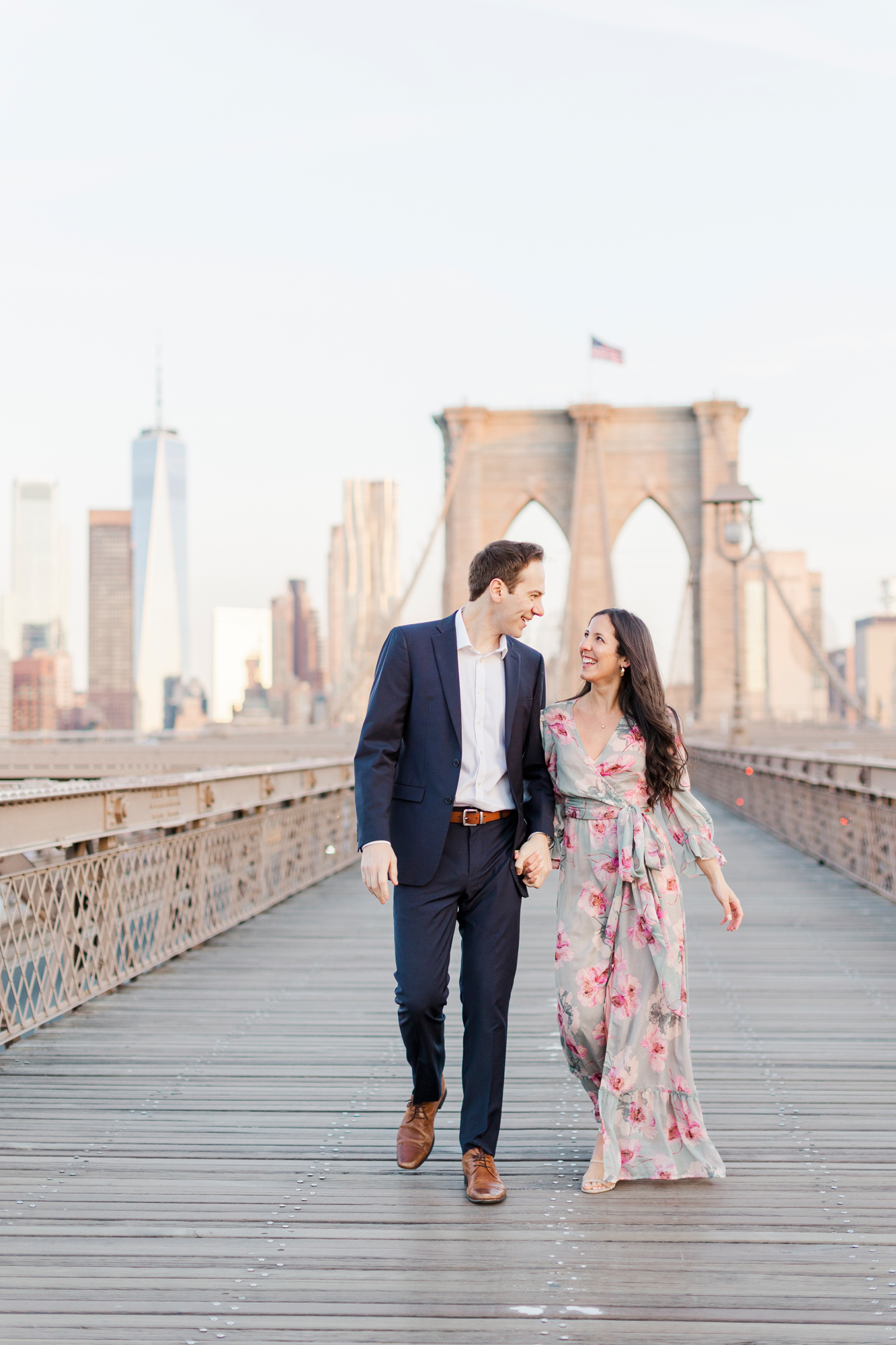 Fun Brooklyn Bridge Engagement Photography