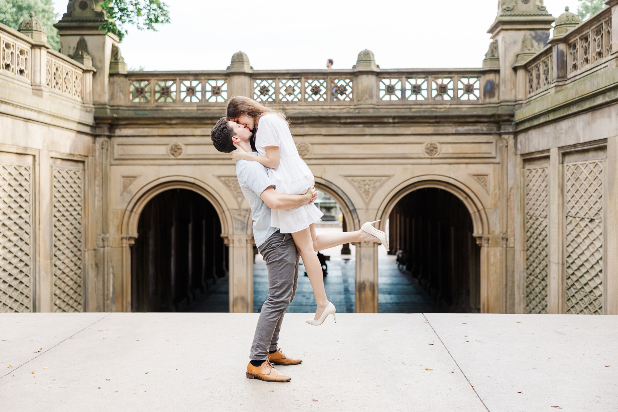 Cheerful Central Park Engagement Photography